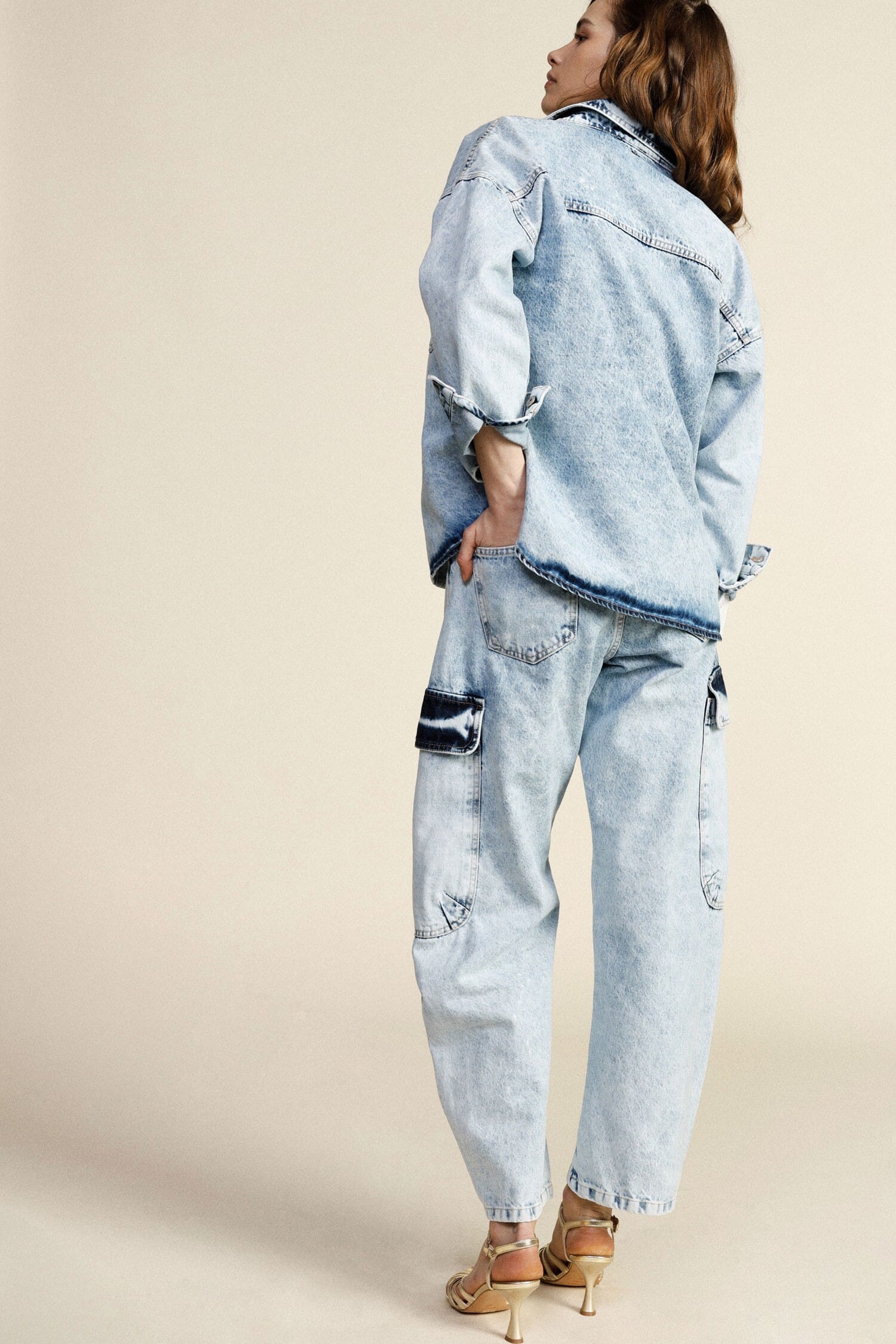 Jeans Balloon Fit Con Tasche Cargo E Cintura Dixie