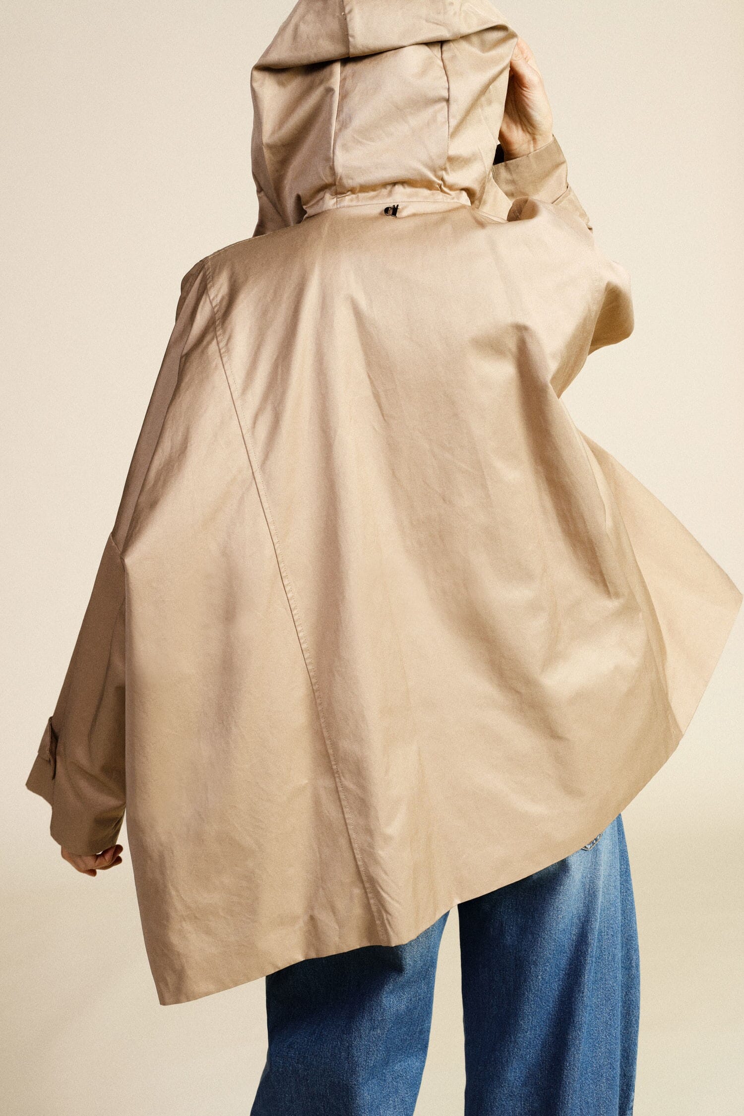 Cappotto Corto Oversize Chiusura Zip Collo Contrasto Dixie