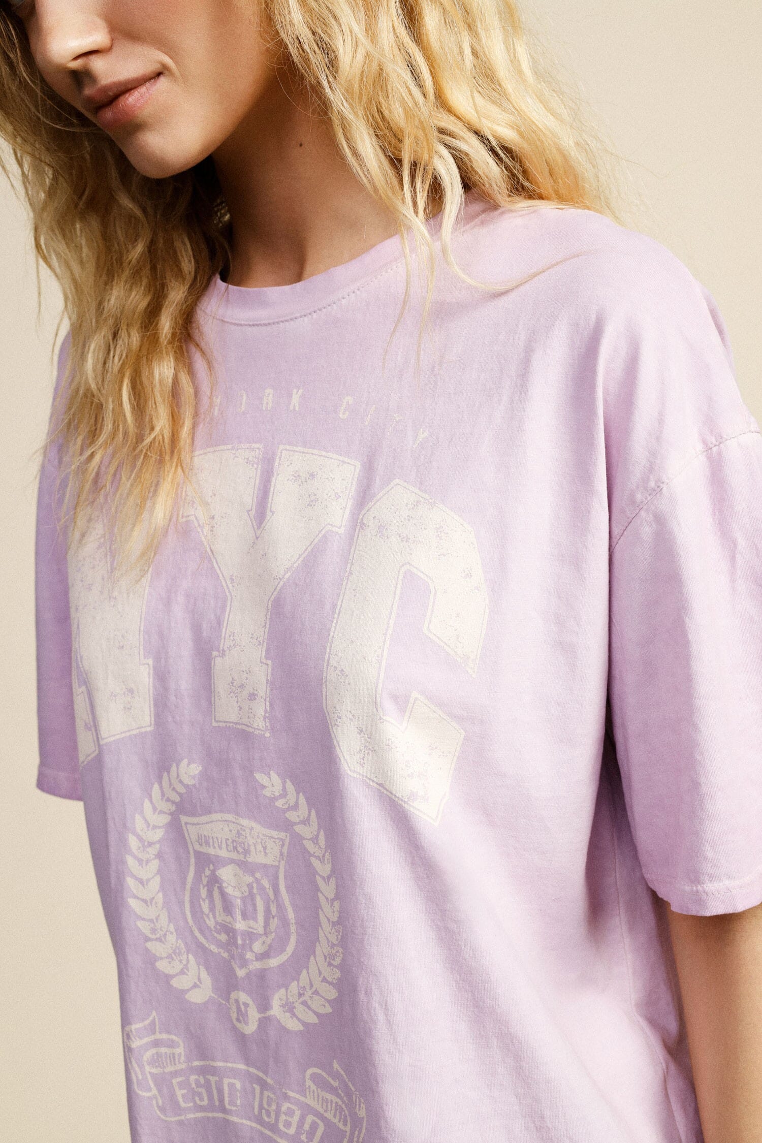 T-Shirt Ampia Stampa Nyc Girocollo Daily Dixie