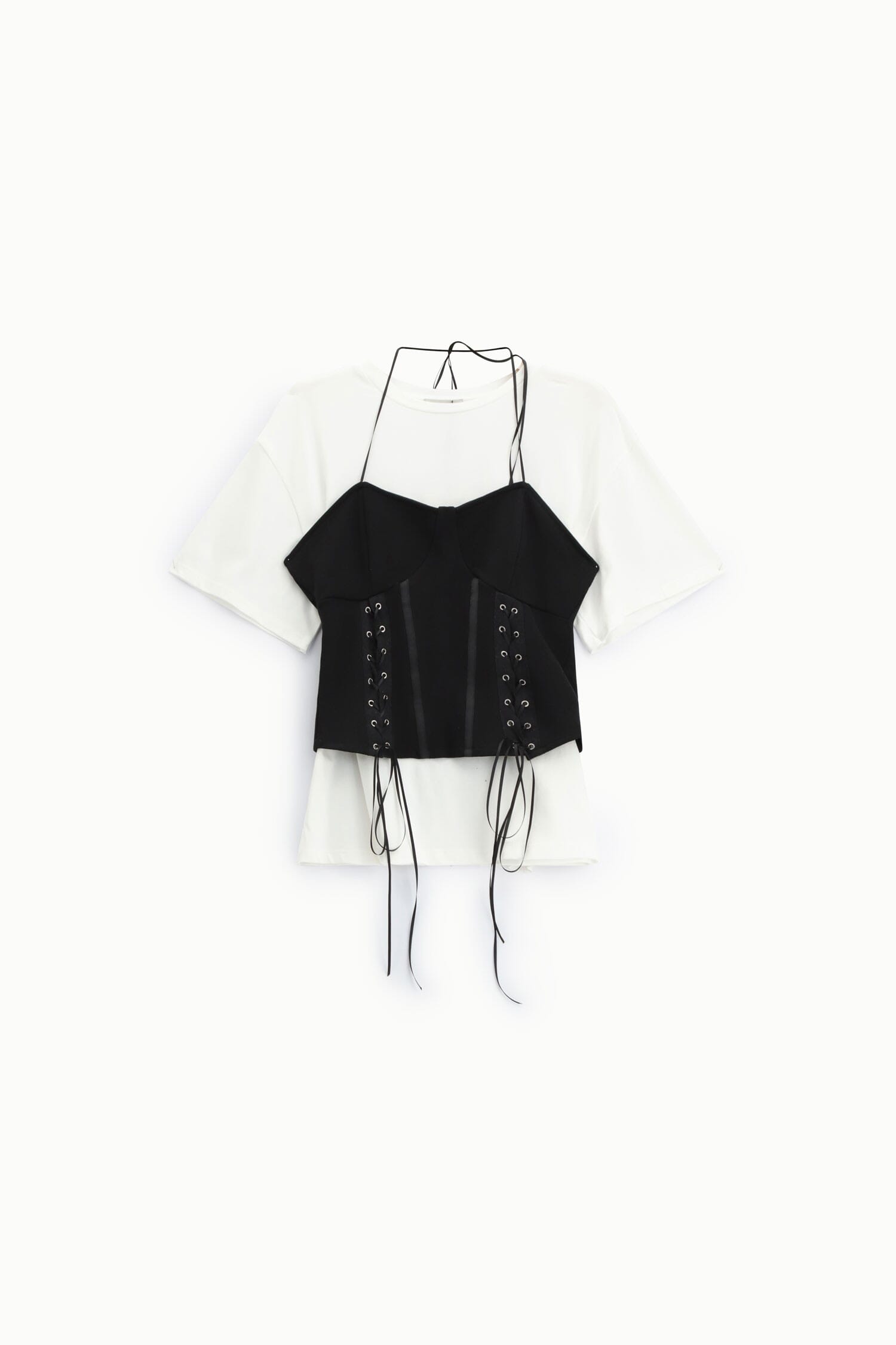 T-Shirt Maniche Corte Con Corsetto E Lacci Dixie