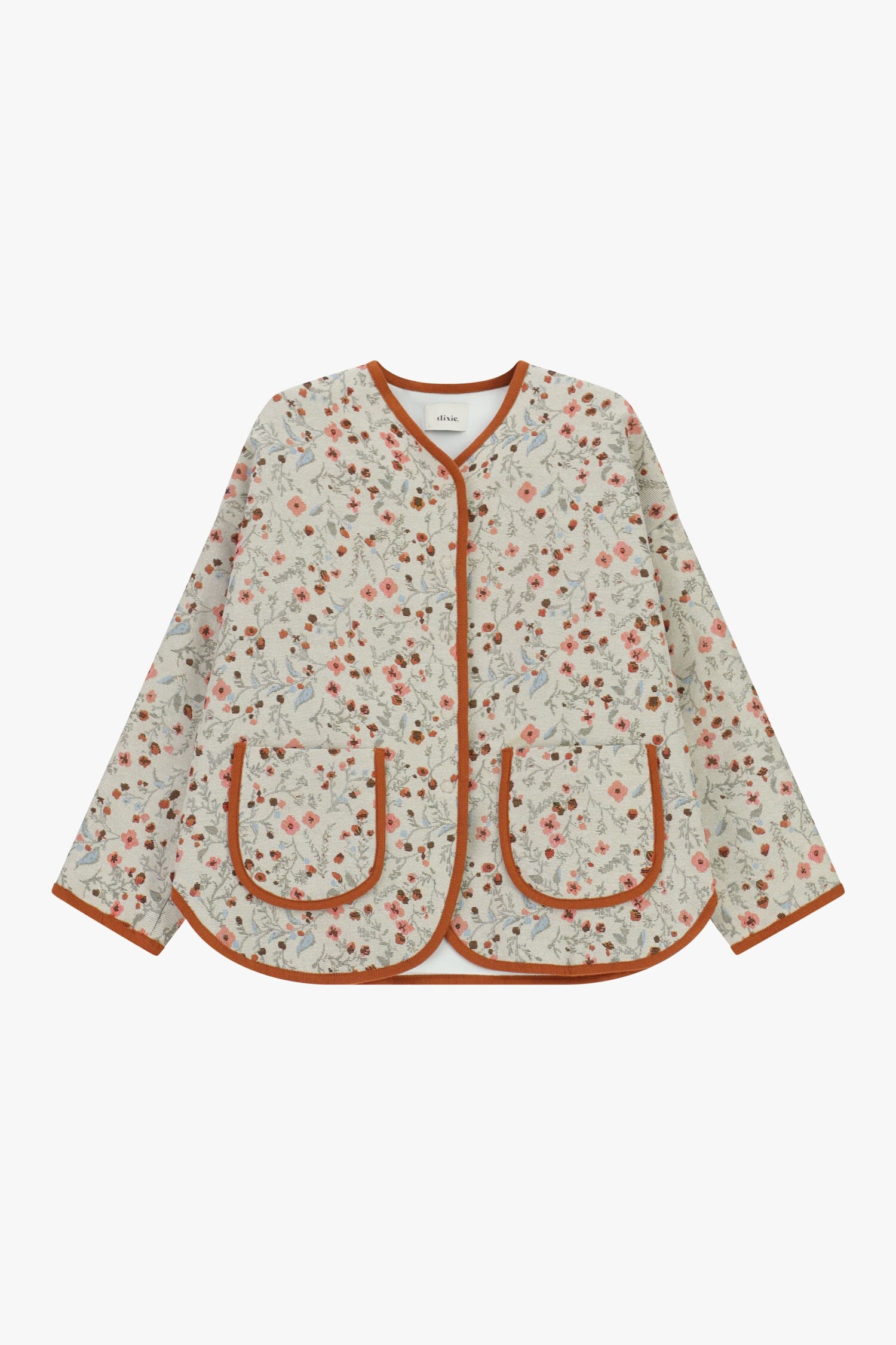 Giacca Trapuntata Stampa Fiori Dettagli A Contrasto Dixie