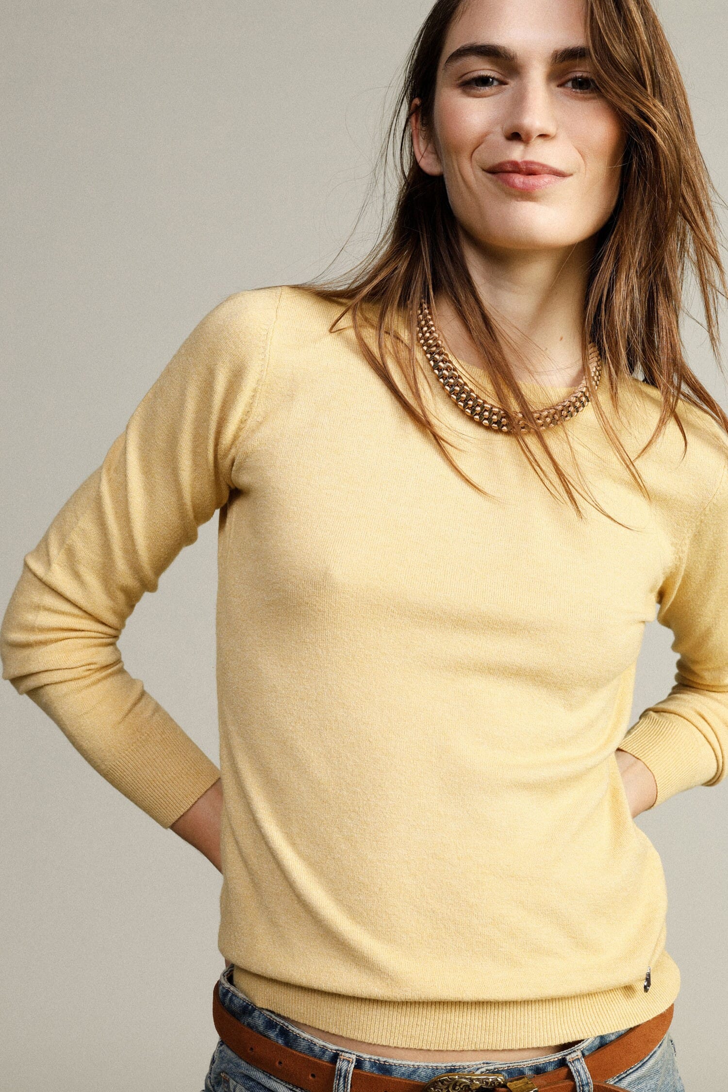 Maglione Girocollo Modello Pullover Basic Dixie