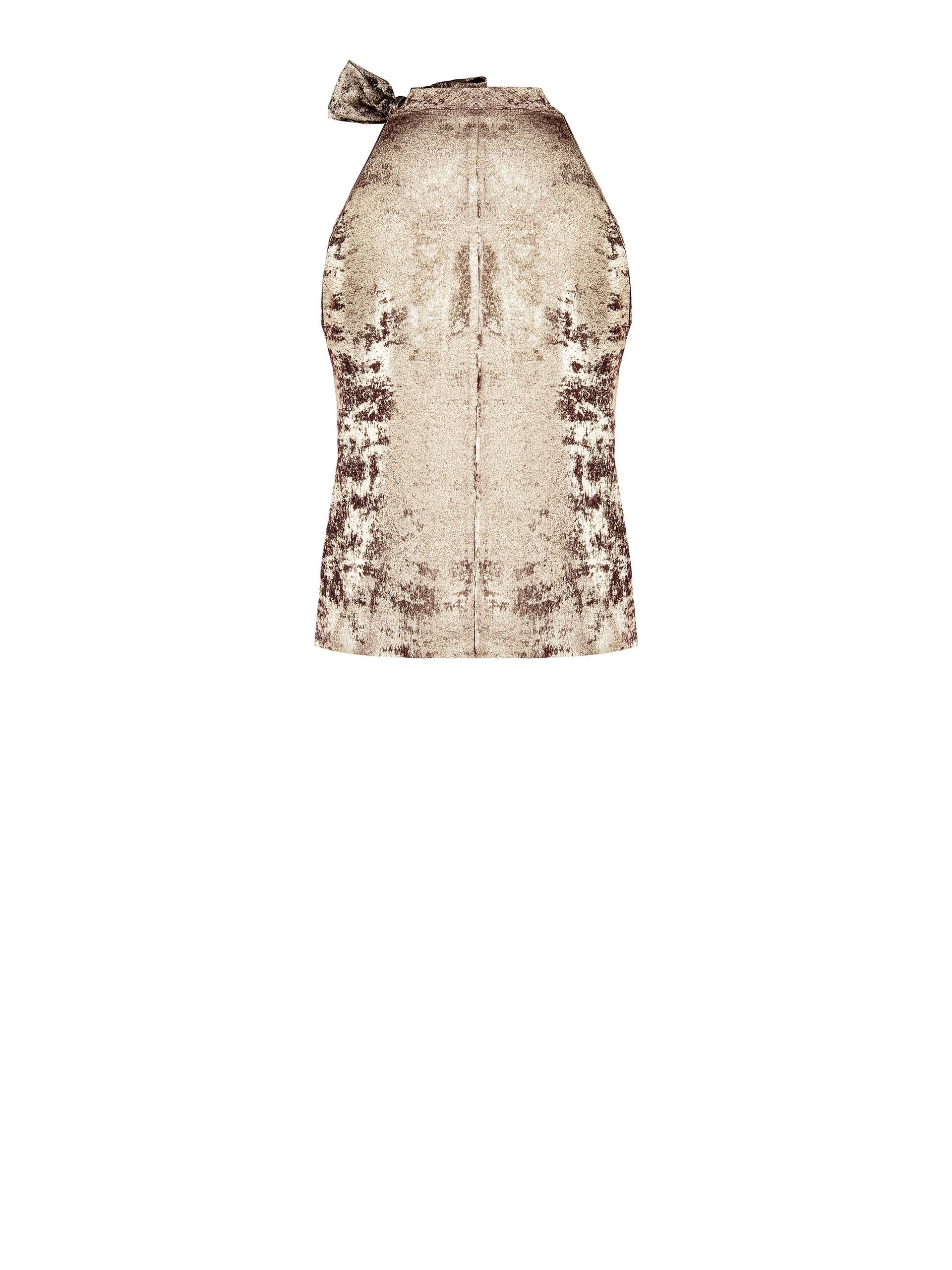 Rinascimento Laminated Effetto Fluido Top with Bowknot