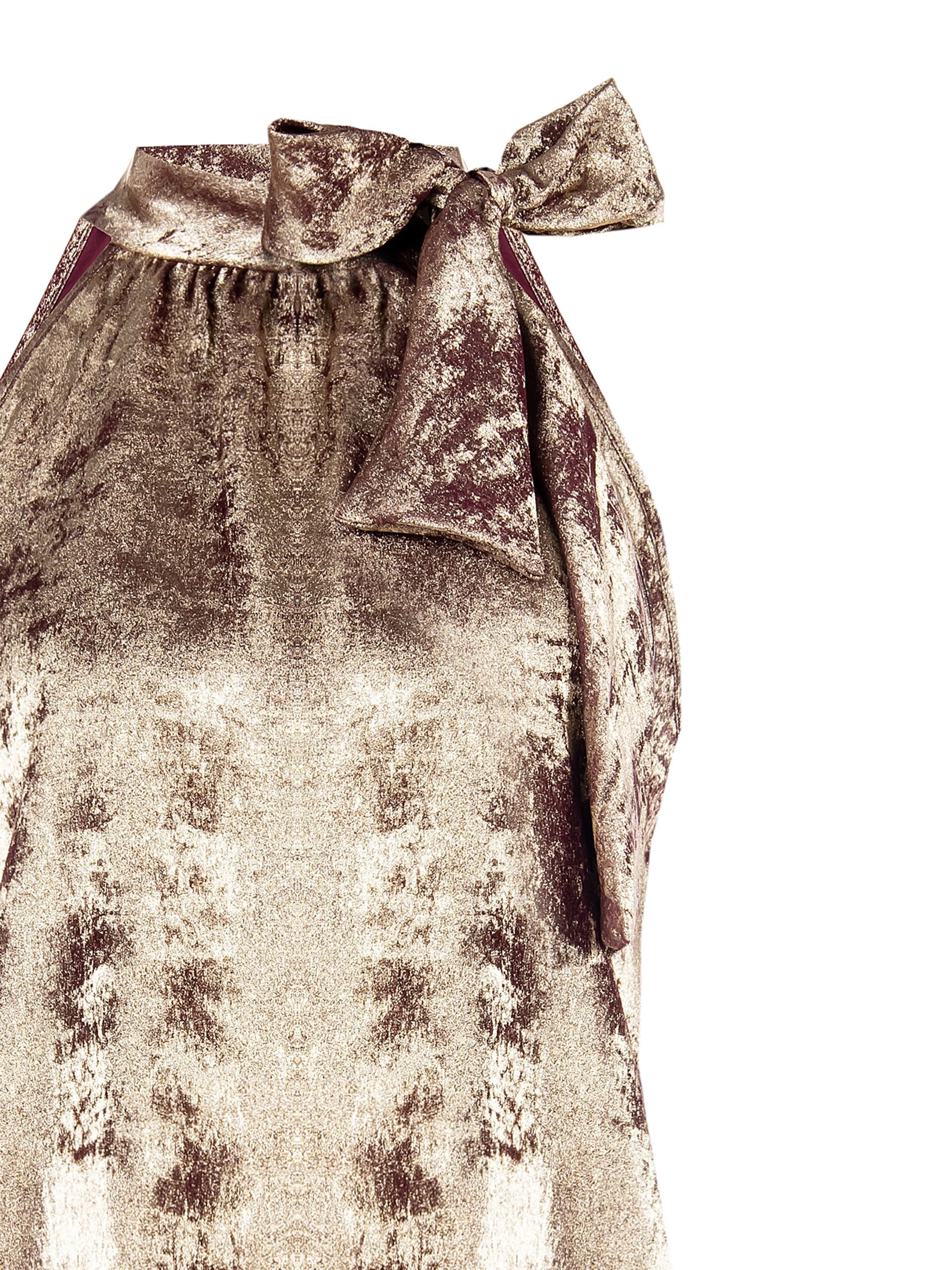 Rinascimento Laminated Effetto Fluido Top with Bowknot