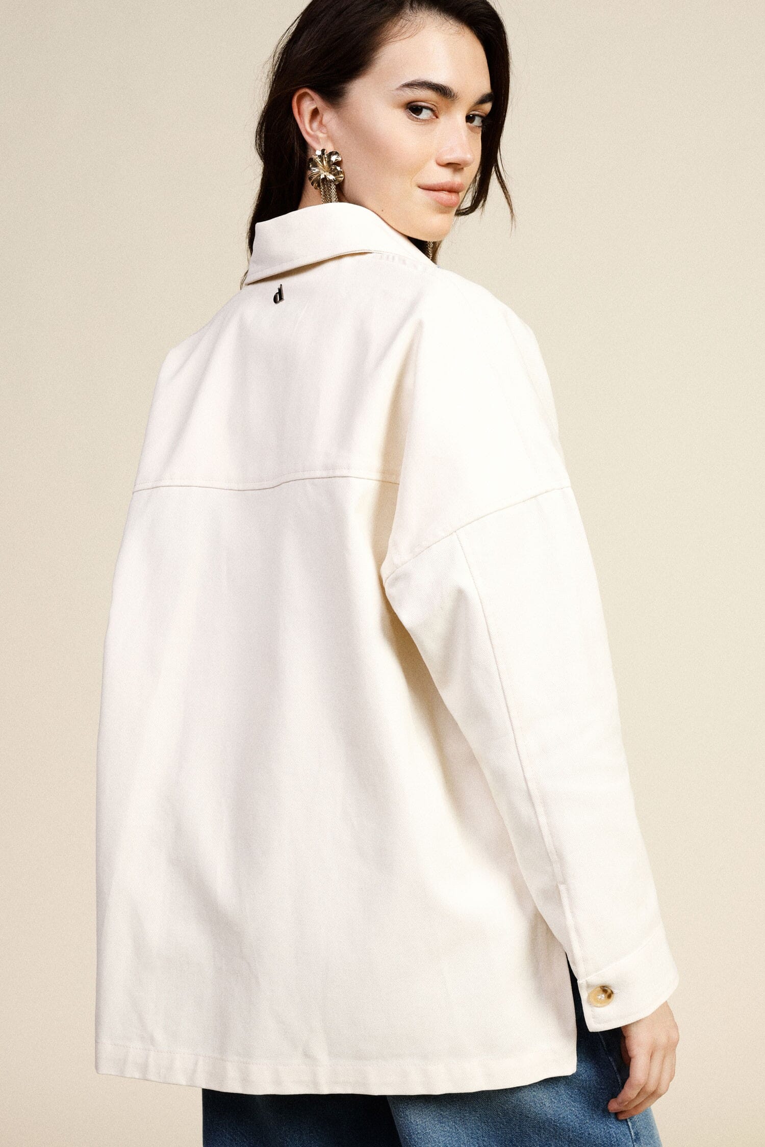 Blazer With Floral Appliqués And Front Pockets Dixie