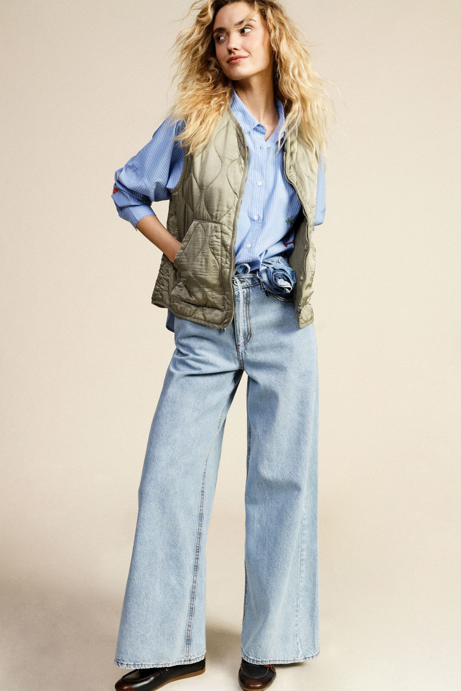 Jeans A Gamba Ampia Con Cintura Coordinata Dixie