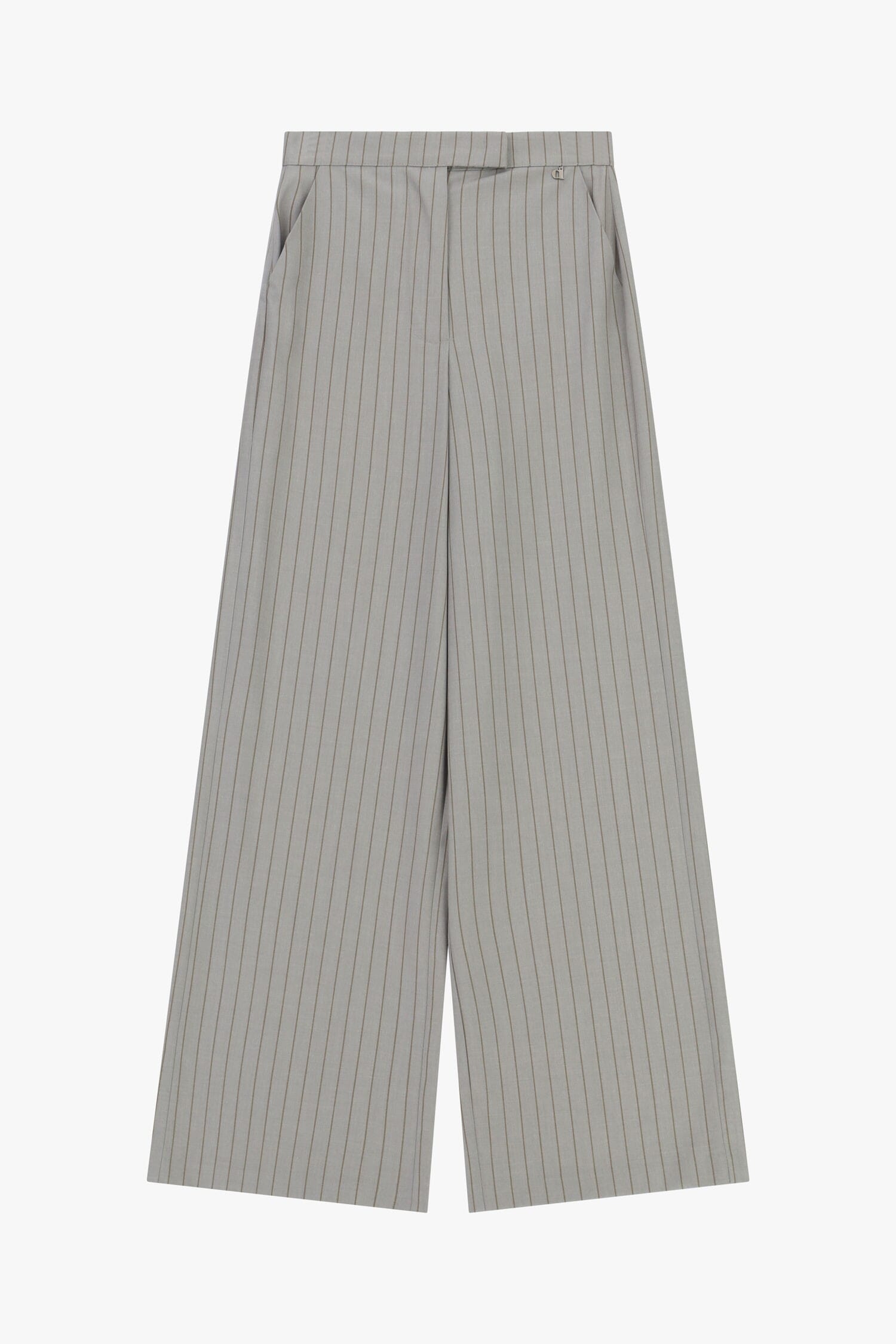 Trousers A Gamba Ampia A Pinstriped A Vita Media Dixie