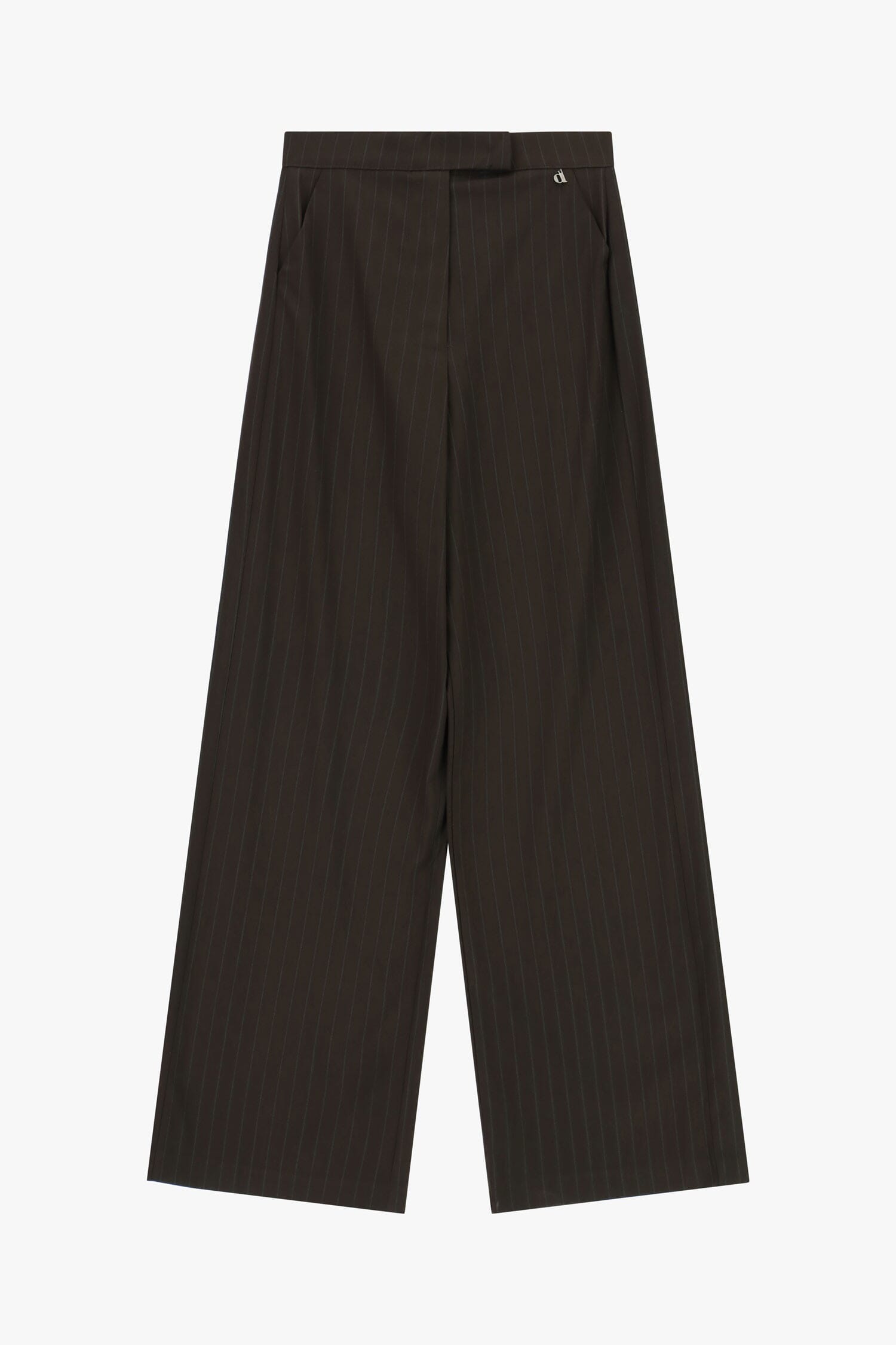 Trousers A Gamba Ampia A Pinstriped A Vita Media Dixie