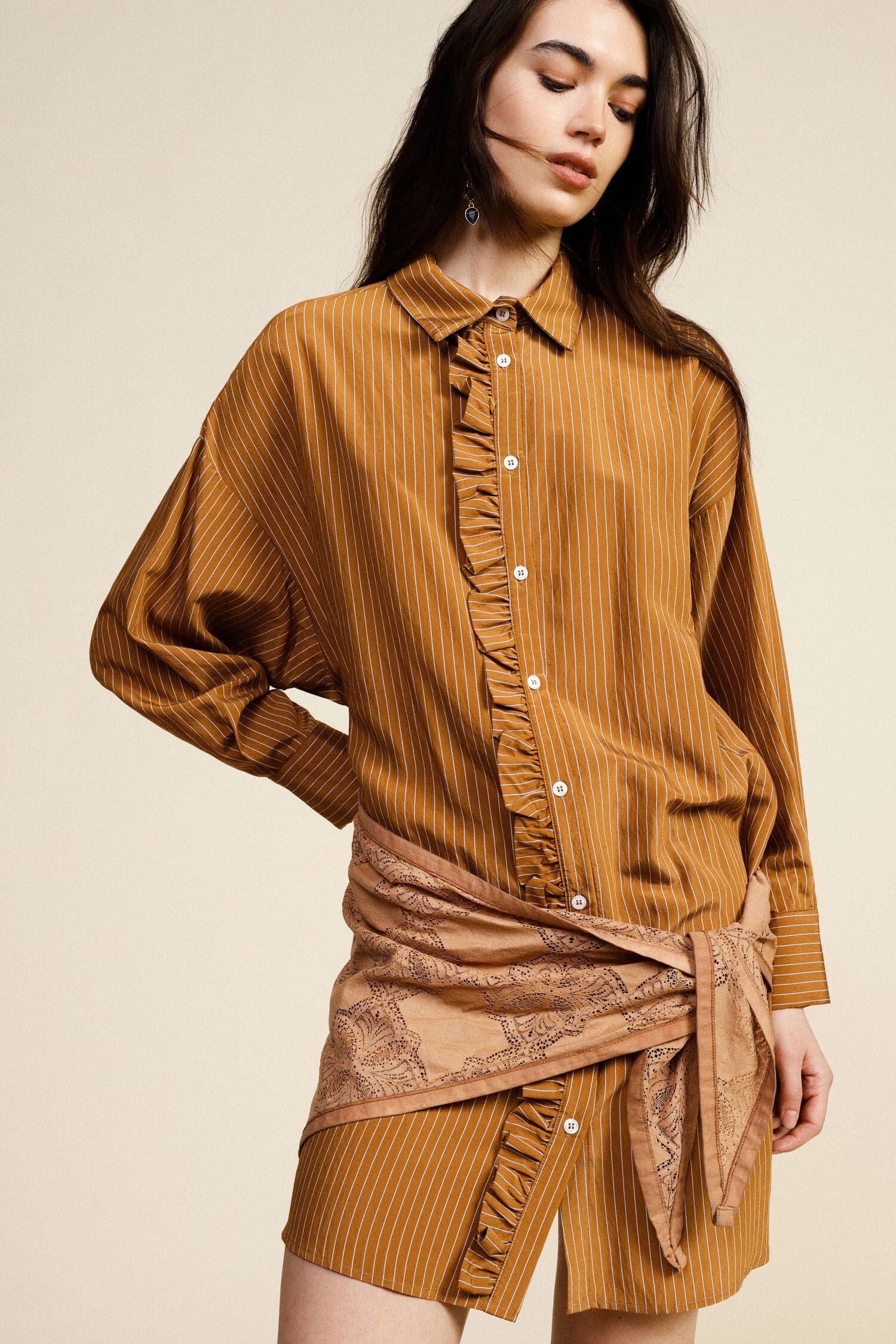 Short Striped Dress With Bow Tie Belt Dixie