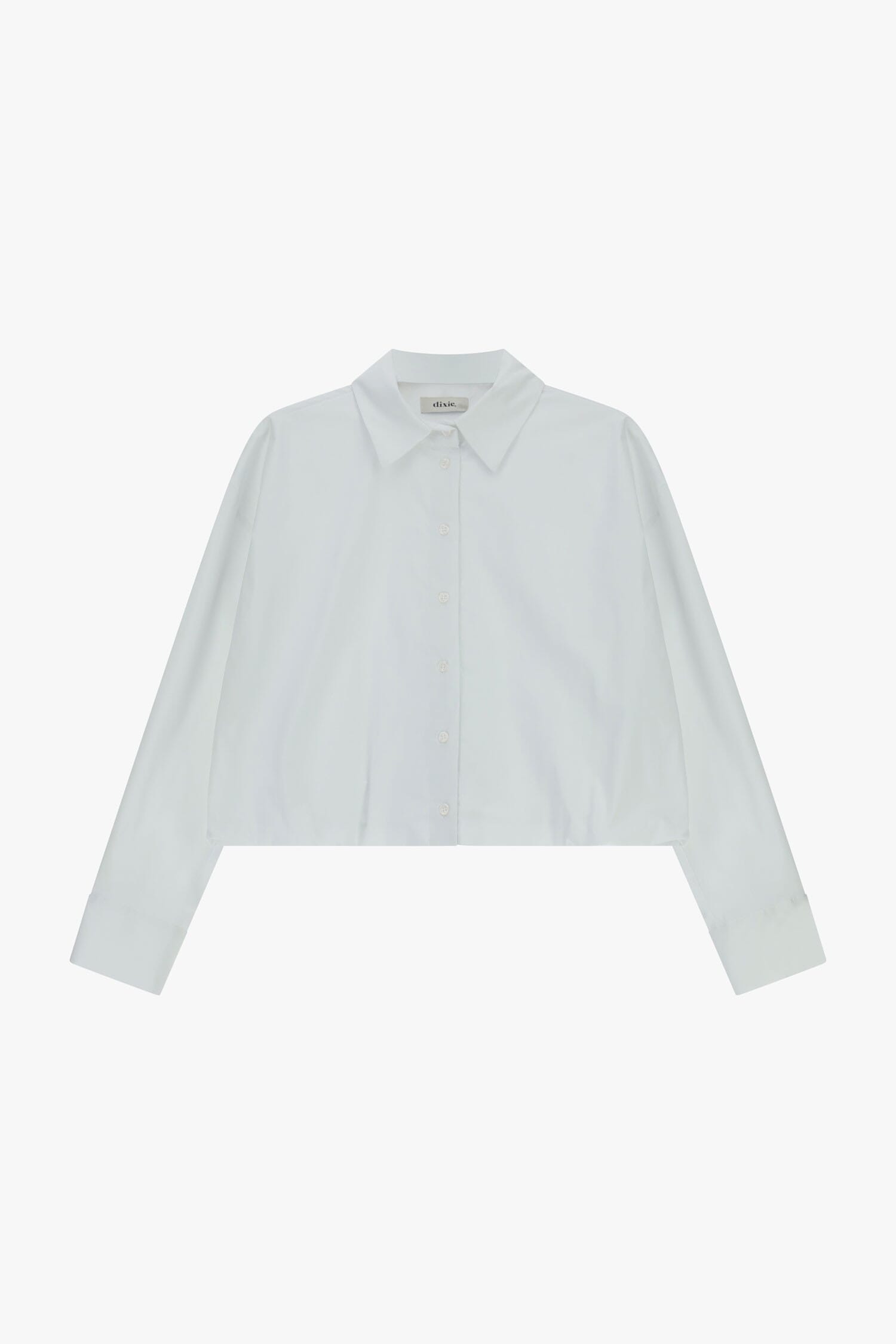 Cropped Shirt With Long Sleeves And Classic Dixie Collar