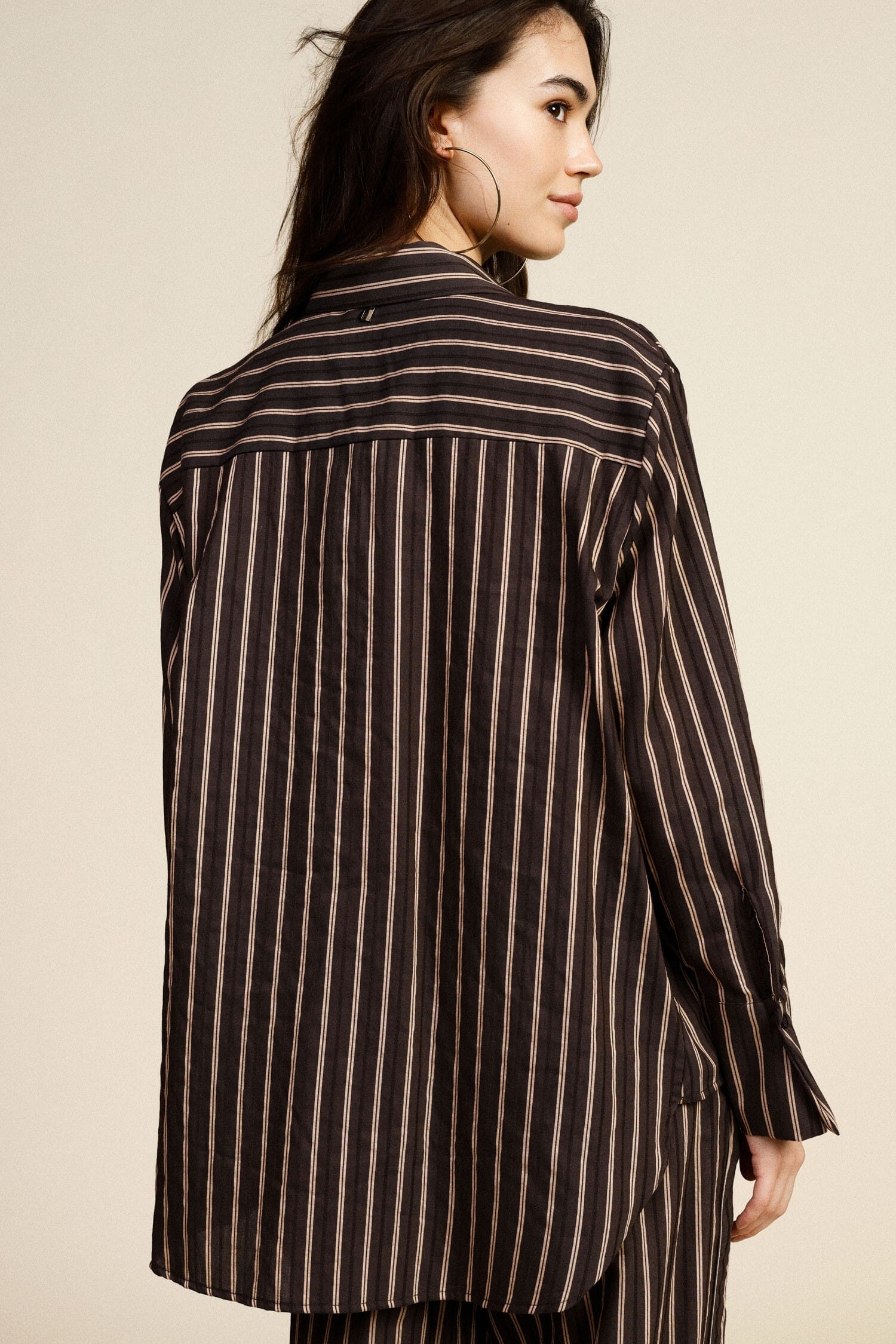 Striped Shirt With Lace Pocket And Wide Fit Dixie