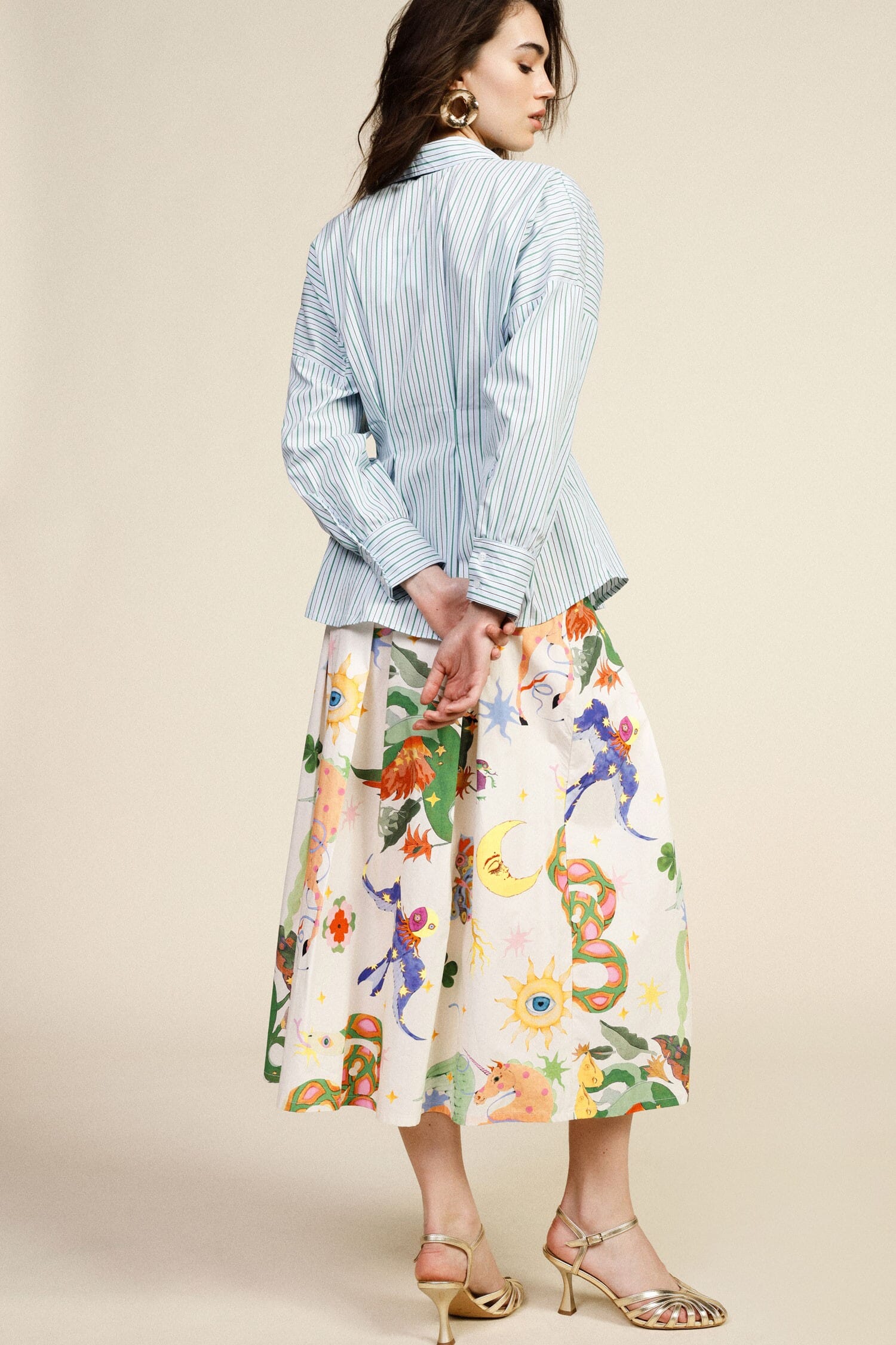 Jupe à motifs plissés Dixie