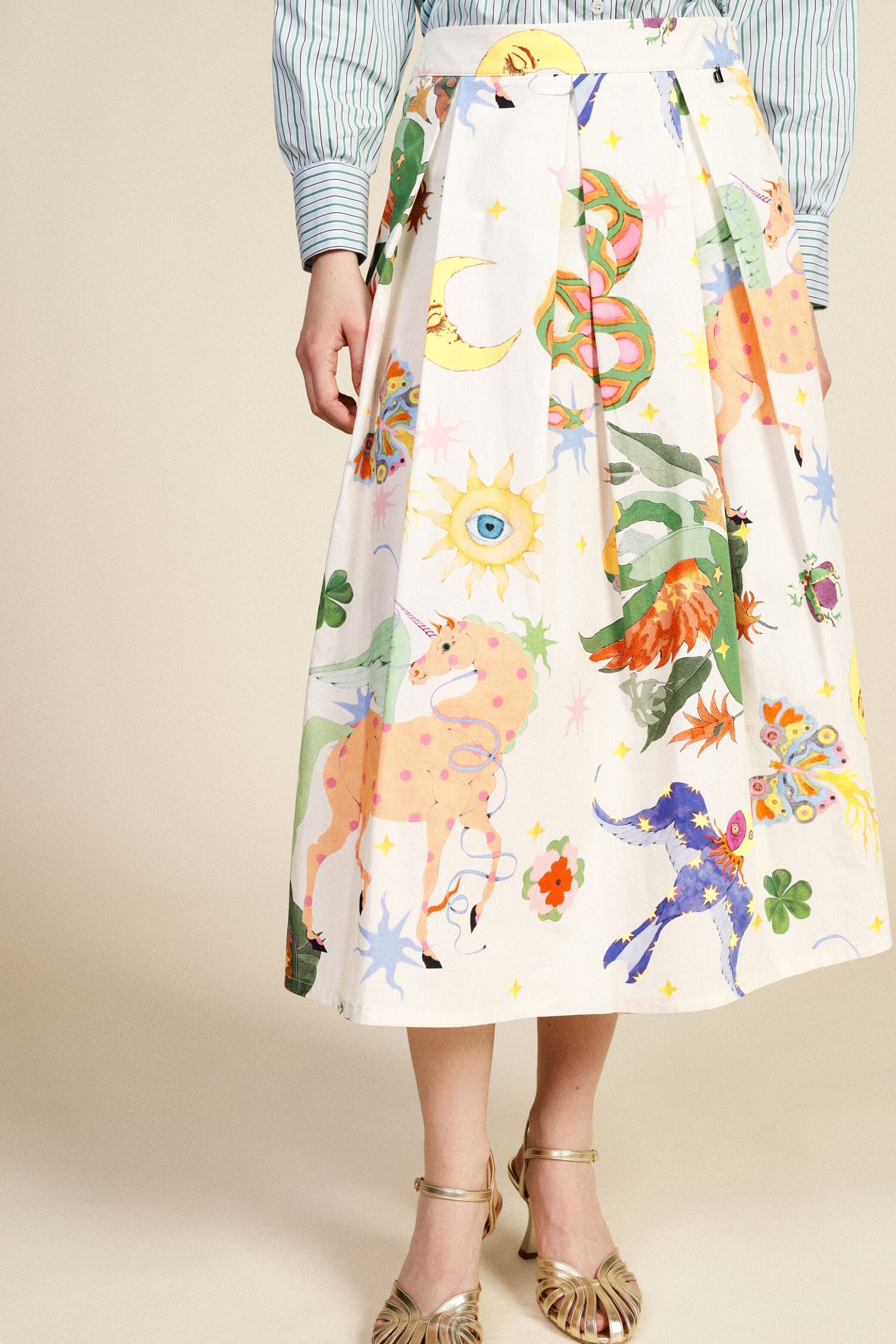 Jupe à motifs plissés Dixie