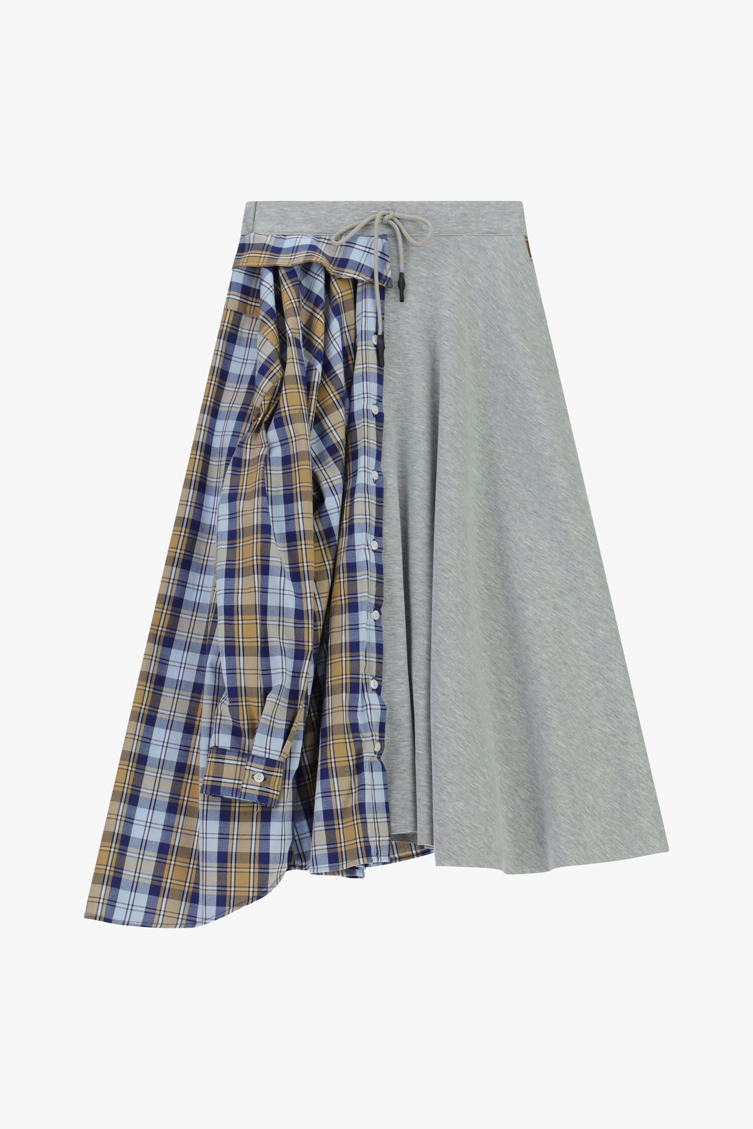 Longue jupe asymétrique patchwork avec cordon de serrage Dixie