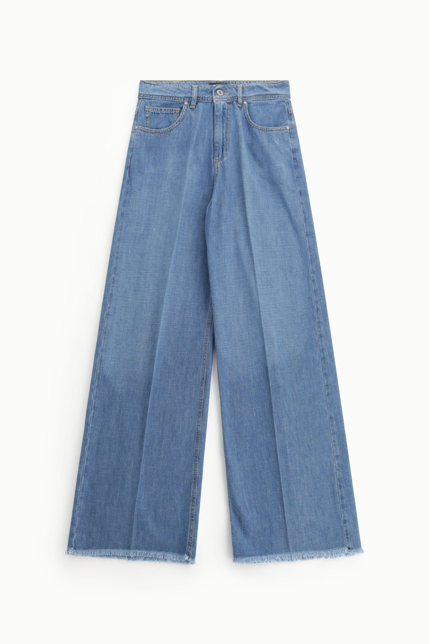 Jeans A Gamba Larga Con Frange Dixie