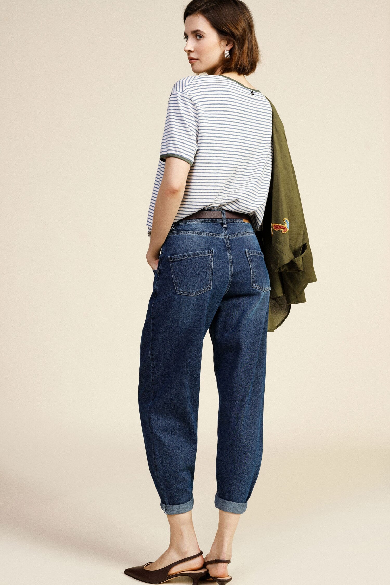 Jeans Baloon Con Risvolto Fondo E Vita Regolare Dixie