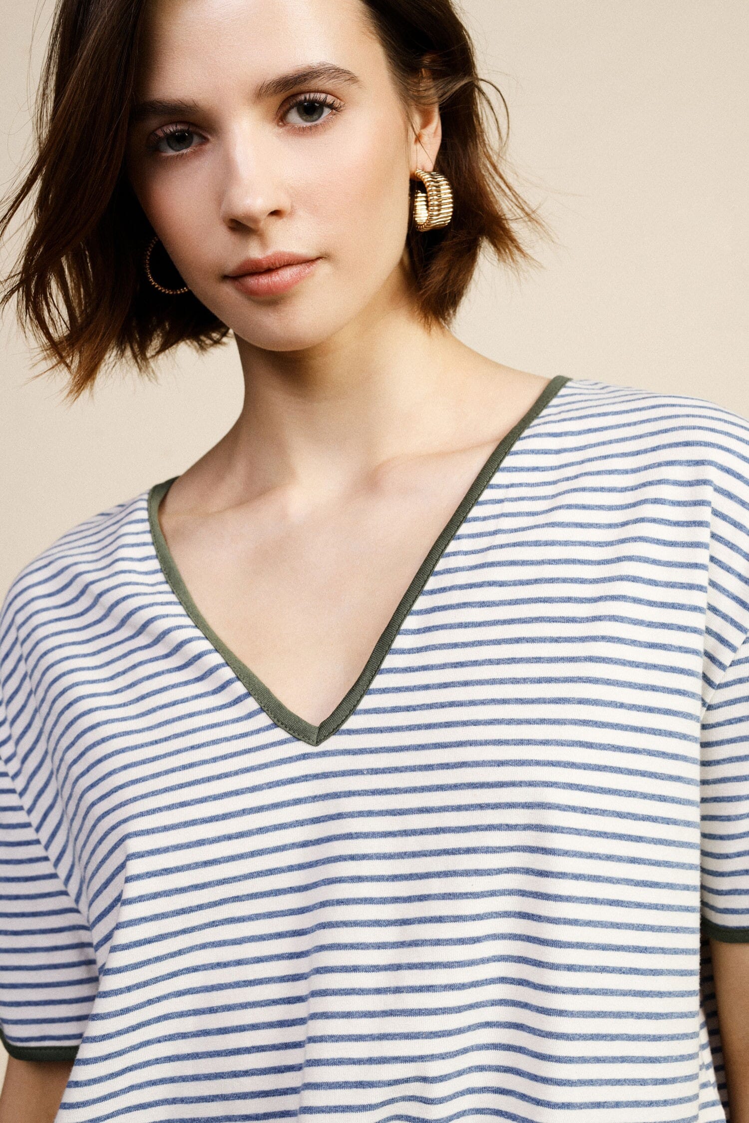 Dixie V-Neck Striped T-Shirt
