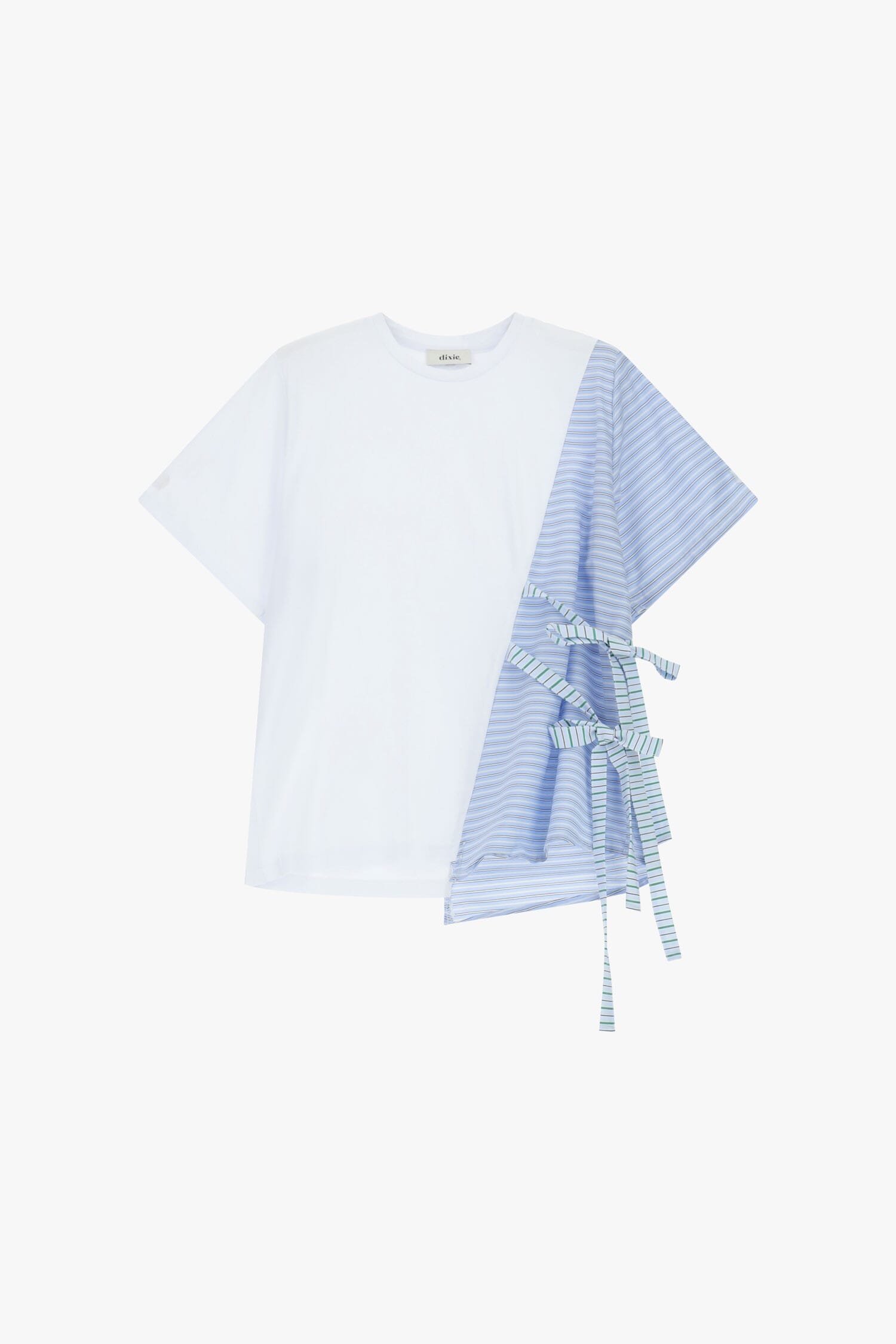 T-Shirt Manica Corta Asimmetrica Con Fiocchi Dixie