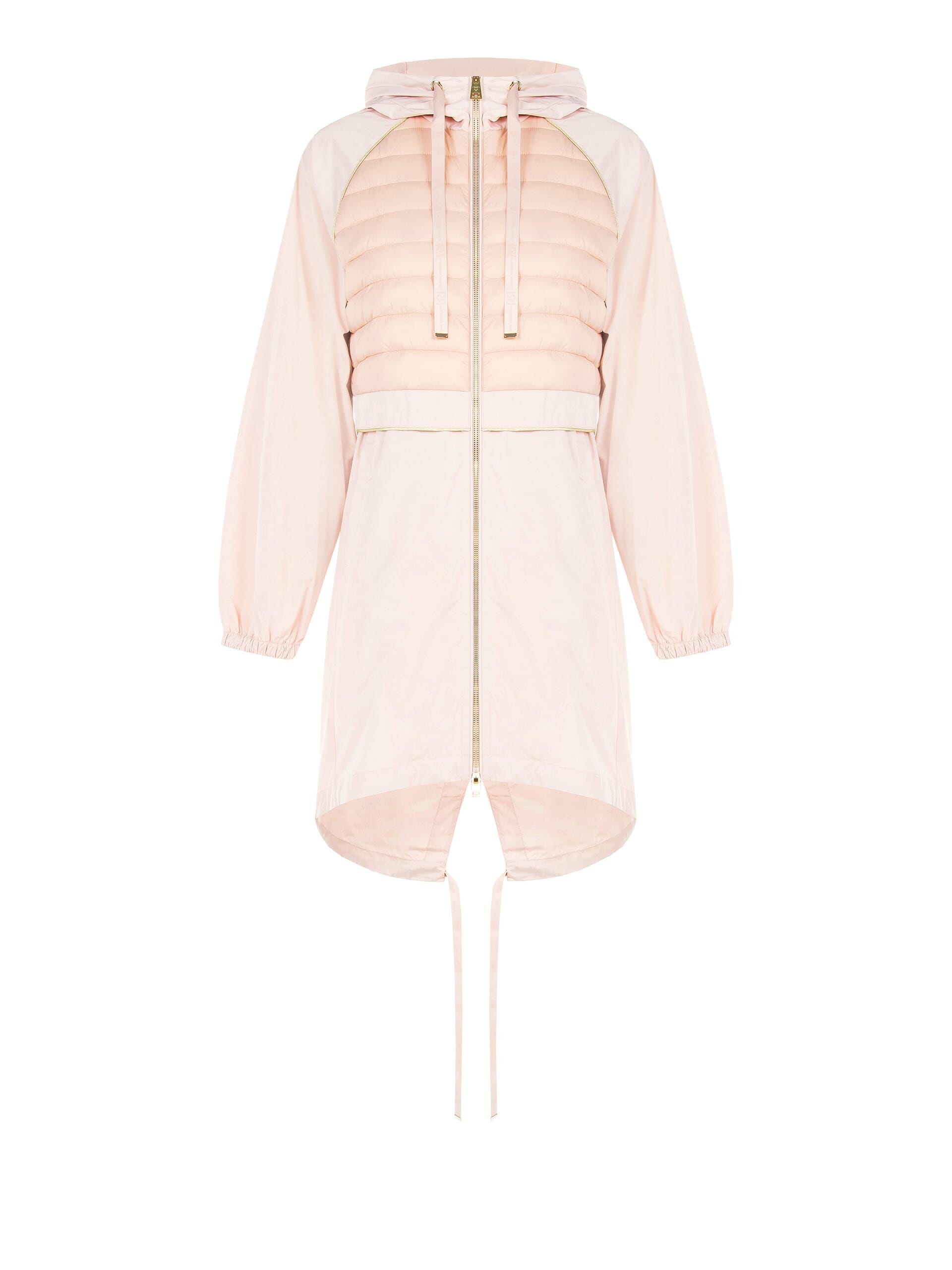 Cappotto Parka Lungo In Nylon Con Cappuccio E Dettagli Imbottiti Rinascimento