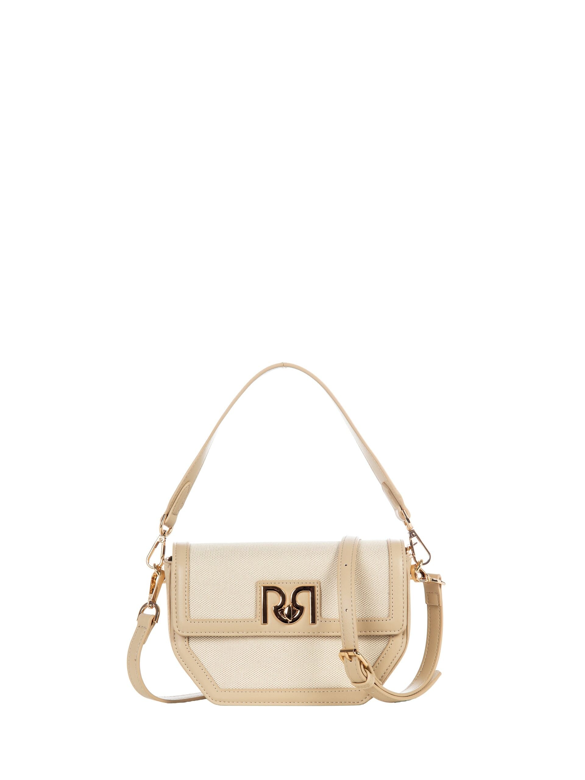 Borsa A Spalla In Tela Con Contorni In Similpelle E Tracolla Regolabile Removibile Rinascimento