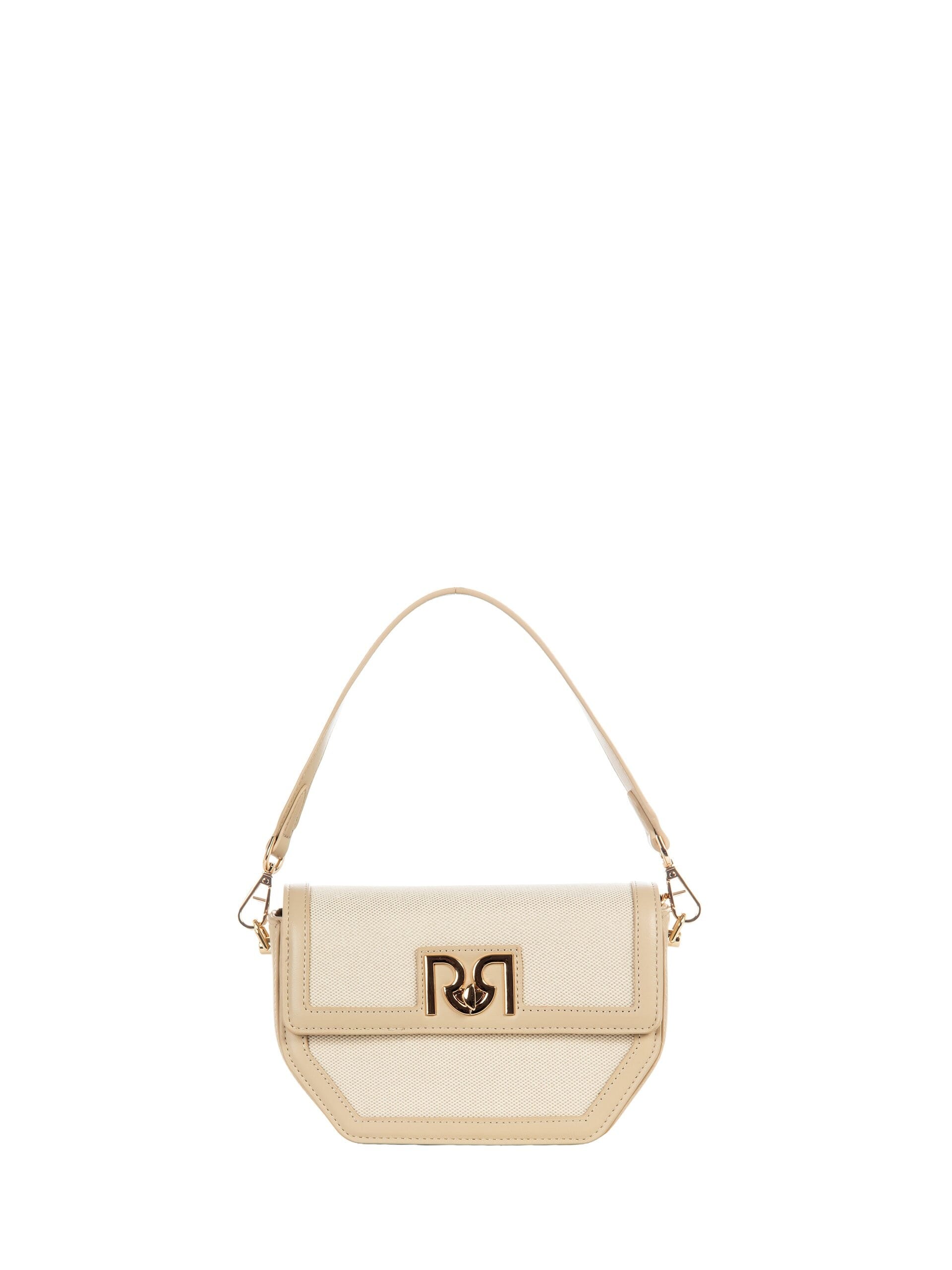 Borsa A Spalla In Tela Con Contorni In Similpelle E Tracolla Regolabile Removibile Rinascimento