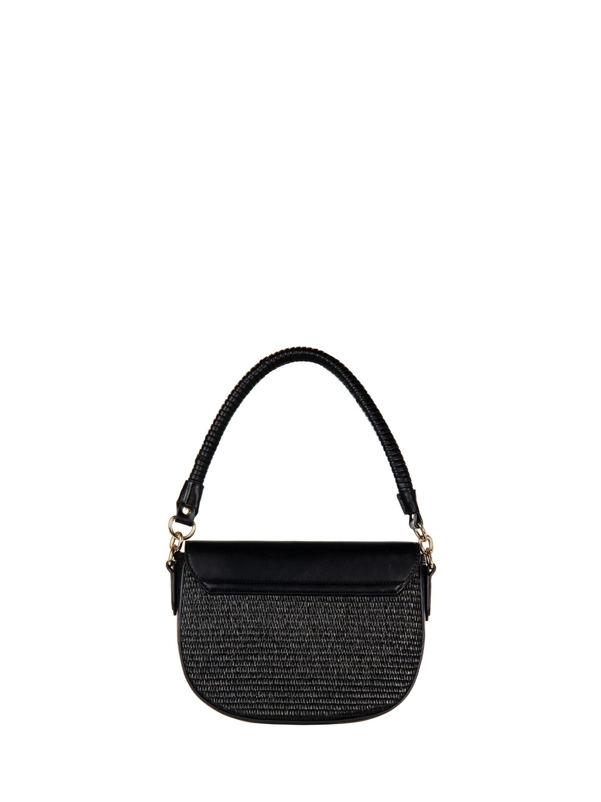 Borsa A Spalla In Similpelle Con Intreccio Effetto Paglia E Tracolla Regolabile Removibile Rinascimento