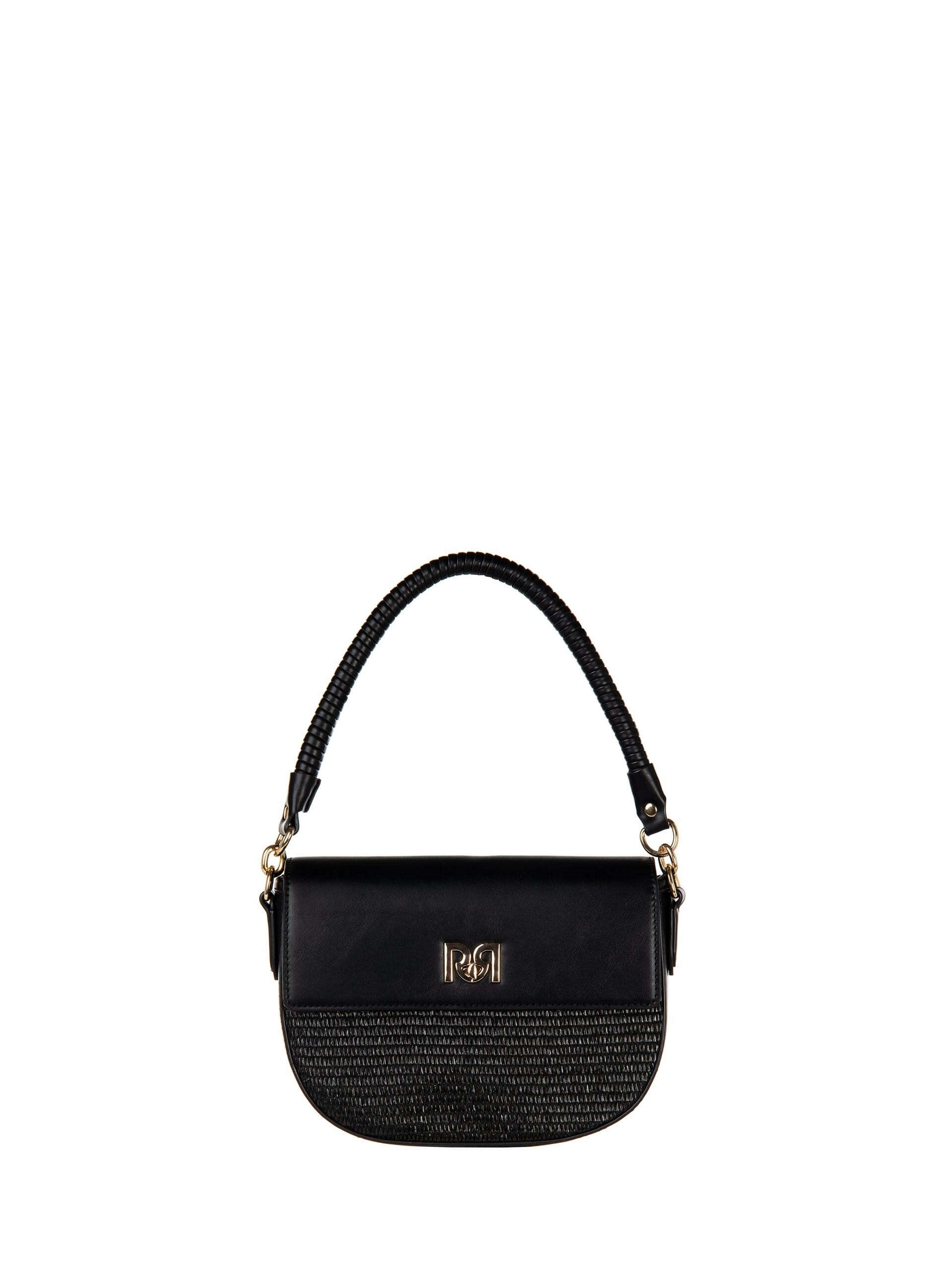 Borsa A Spalla In Similpelle Con Intreccio Effetto Paglia E Tracolla Regolabile Removibile Rinascimento