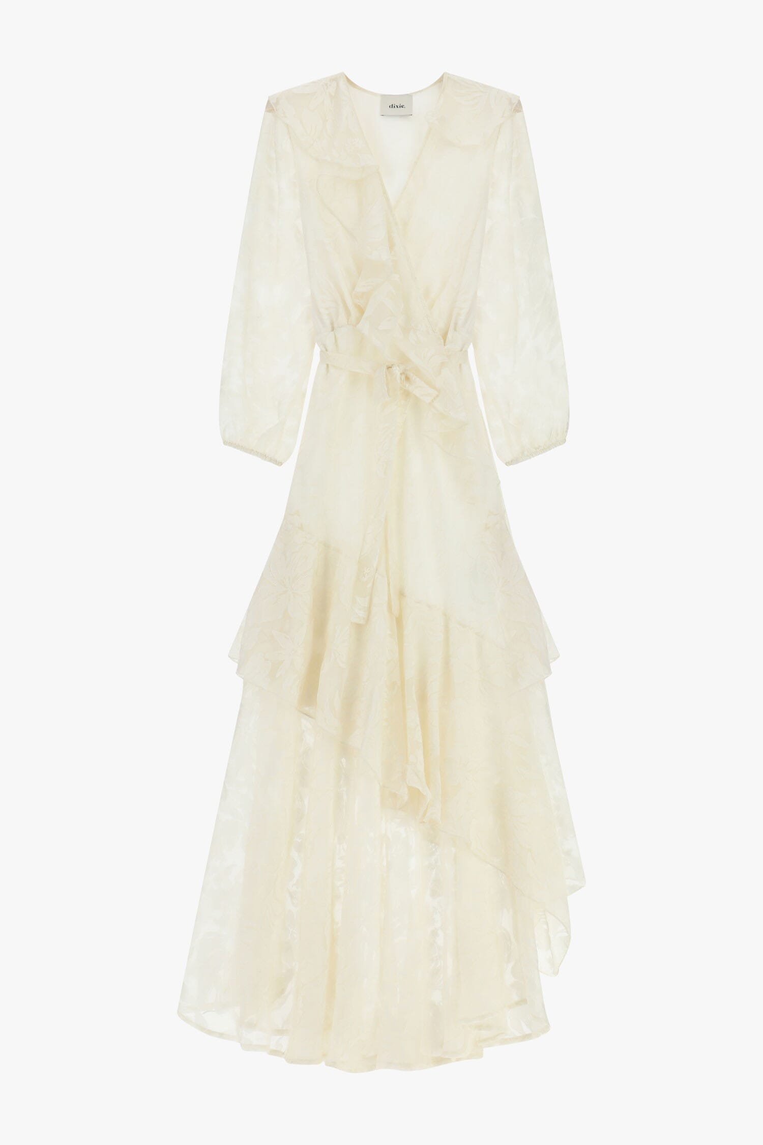 Abito Lungo Con Balze E Fantasia Floreale Dixie