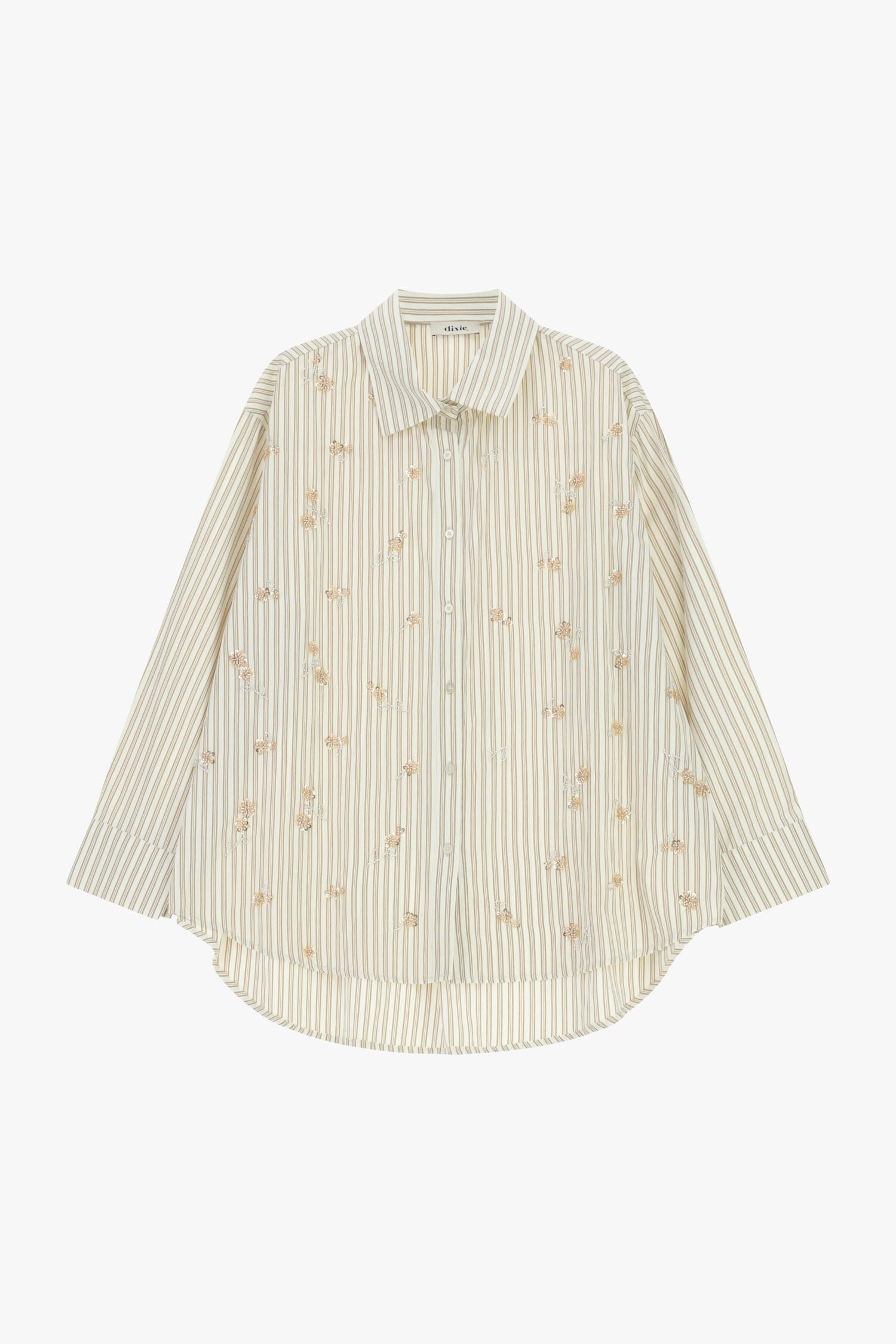 Chemise oversize à rayures et broderie florale Dixie