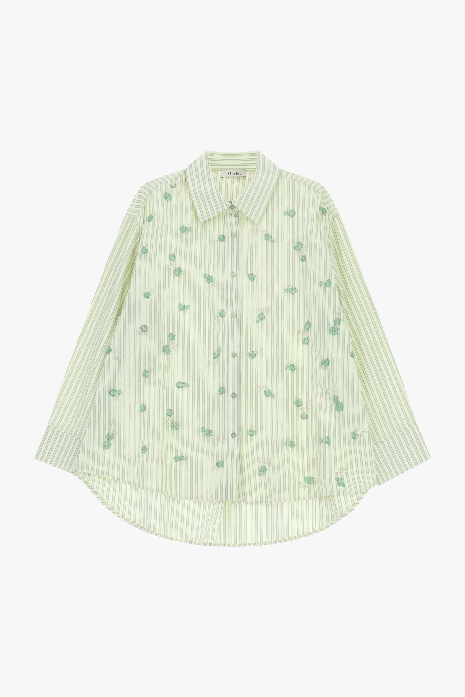Chemise oversize à rayures et broderie florale Dixie
