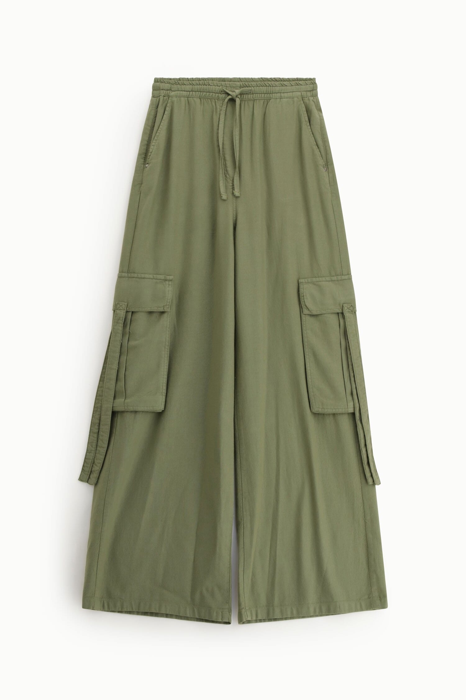 Trousers Palazzo Cargo Drawstring Side Pockets Dixie