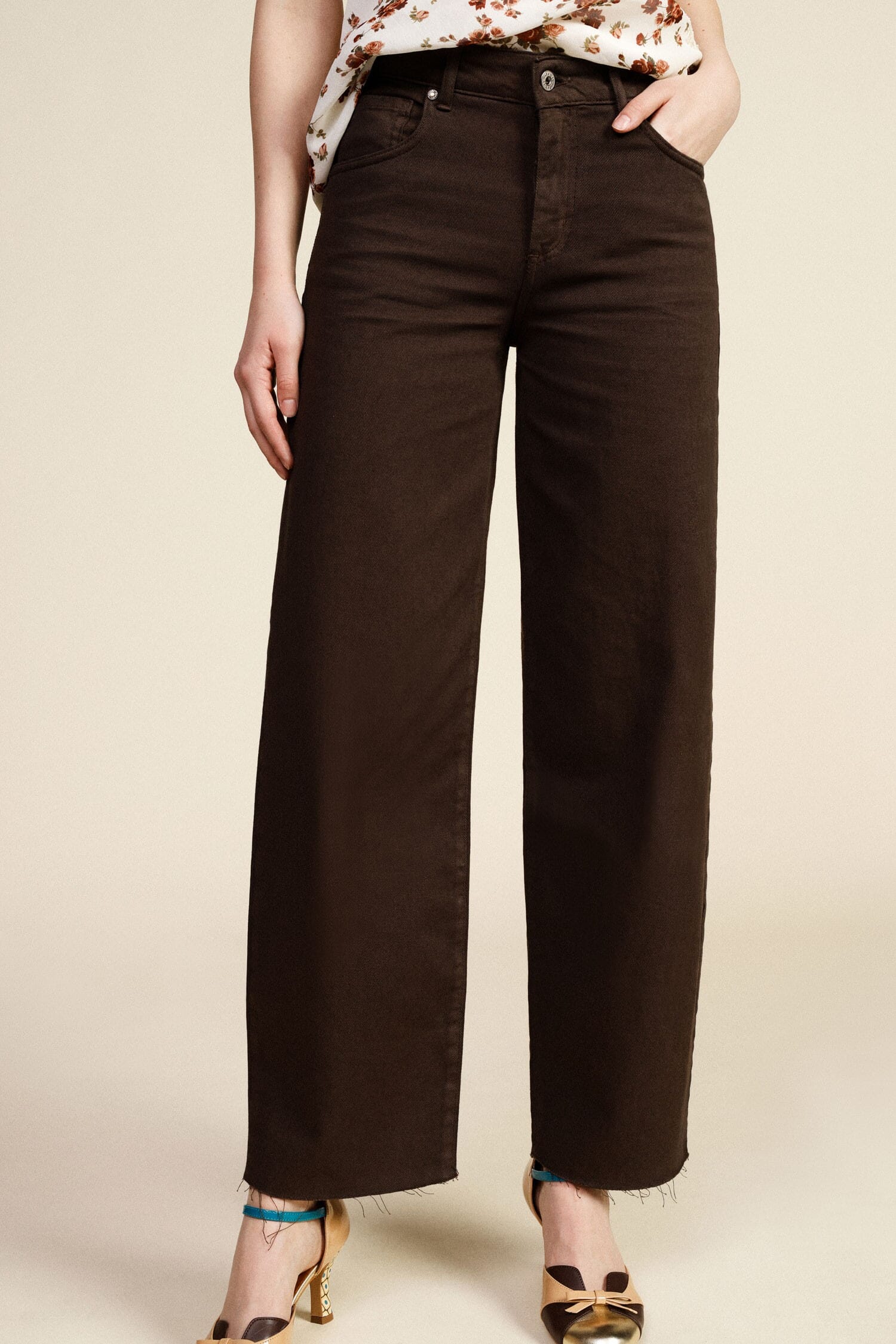 Jeans Gamba Ampia Cinque Tasche Vita Alta Dixie