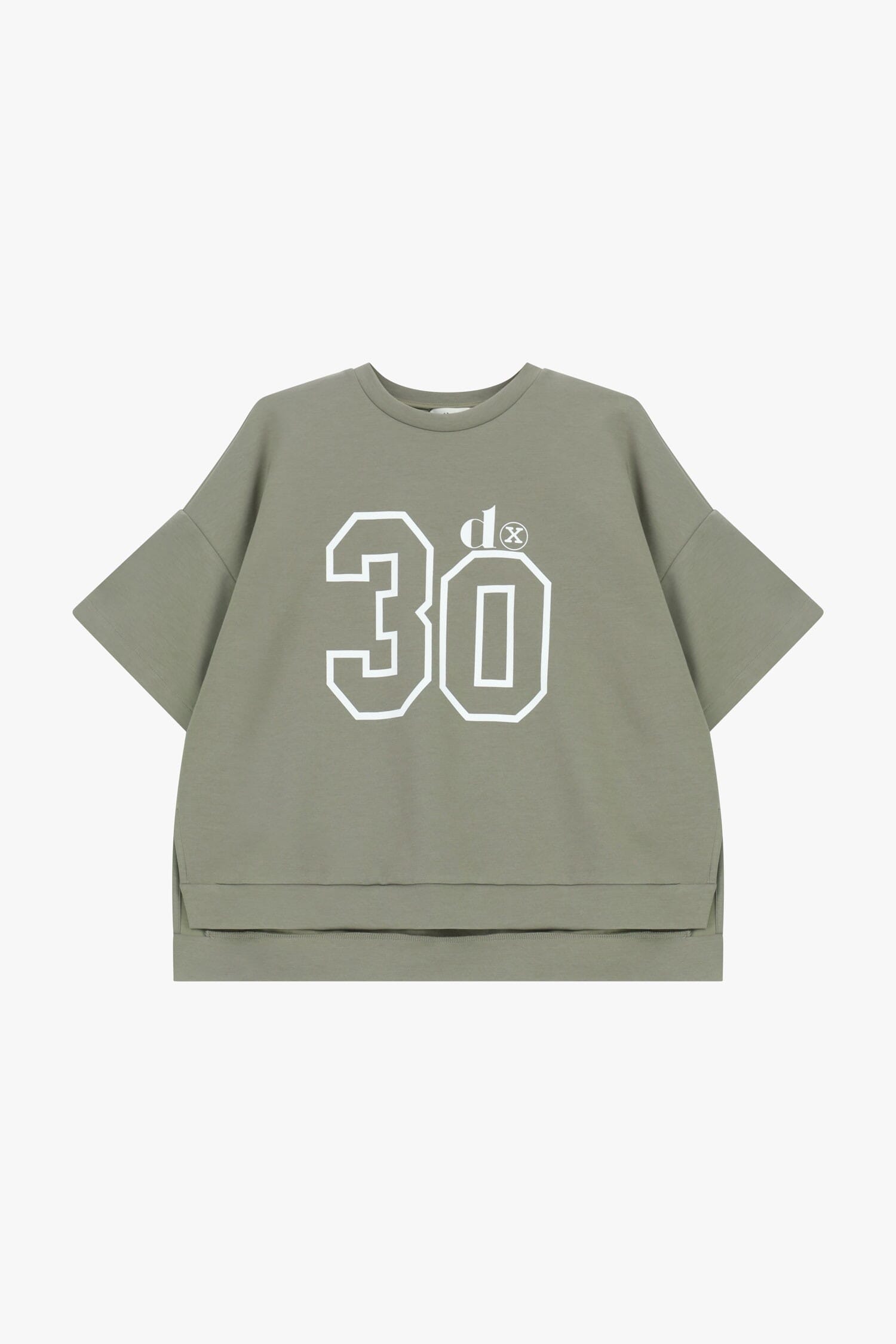 T-Shirt Ampia Con Stampa Numero E Spacchi Laterali Dixie