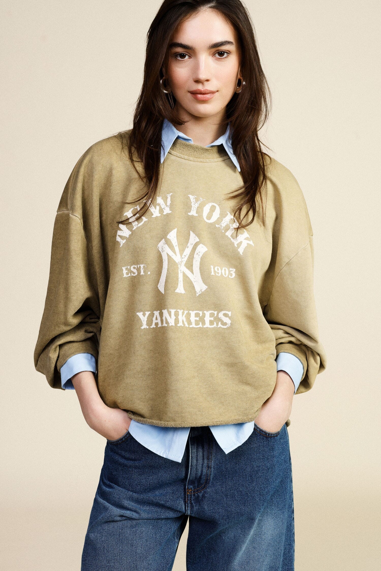 Sweatshirt Large Crew Neck Print Front Vintage Dixie