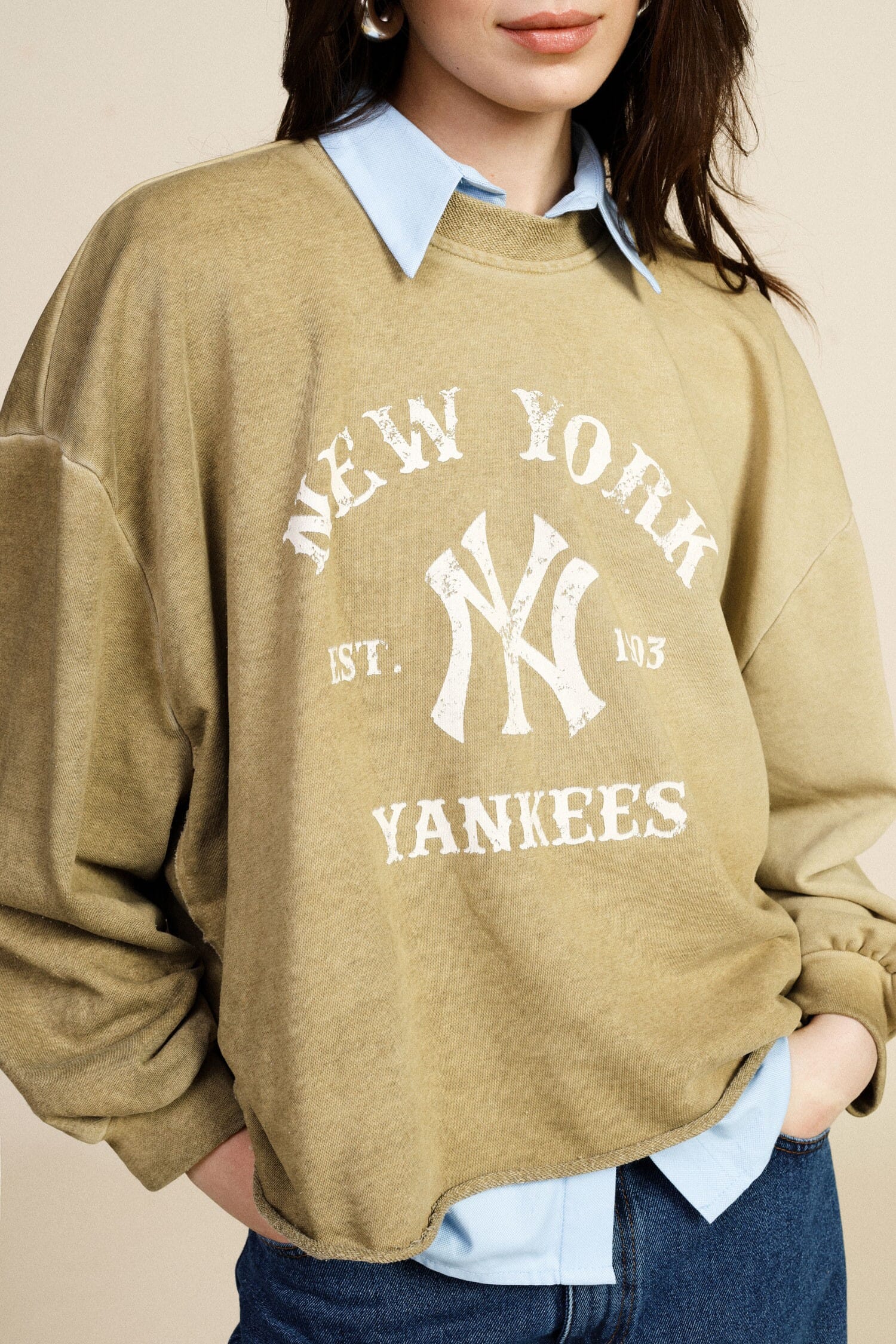 Sweatshirt Large Crew Neck Print Front Vintage Dixie