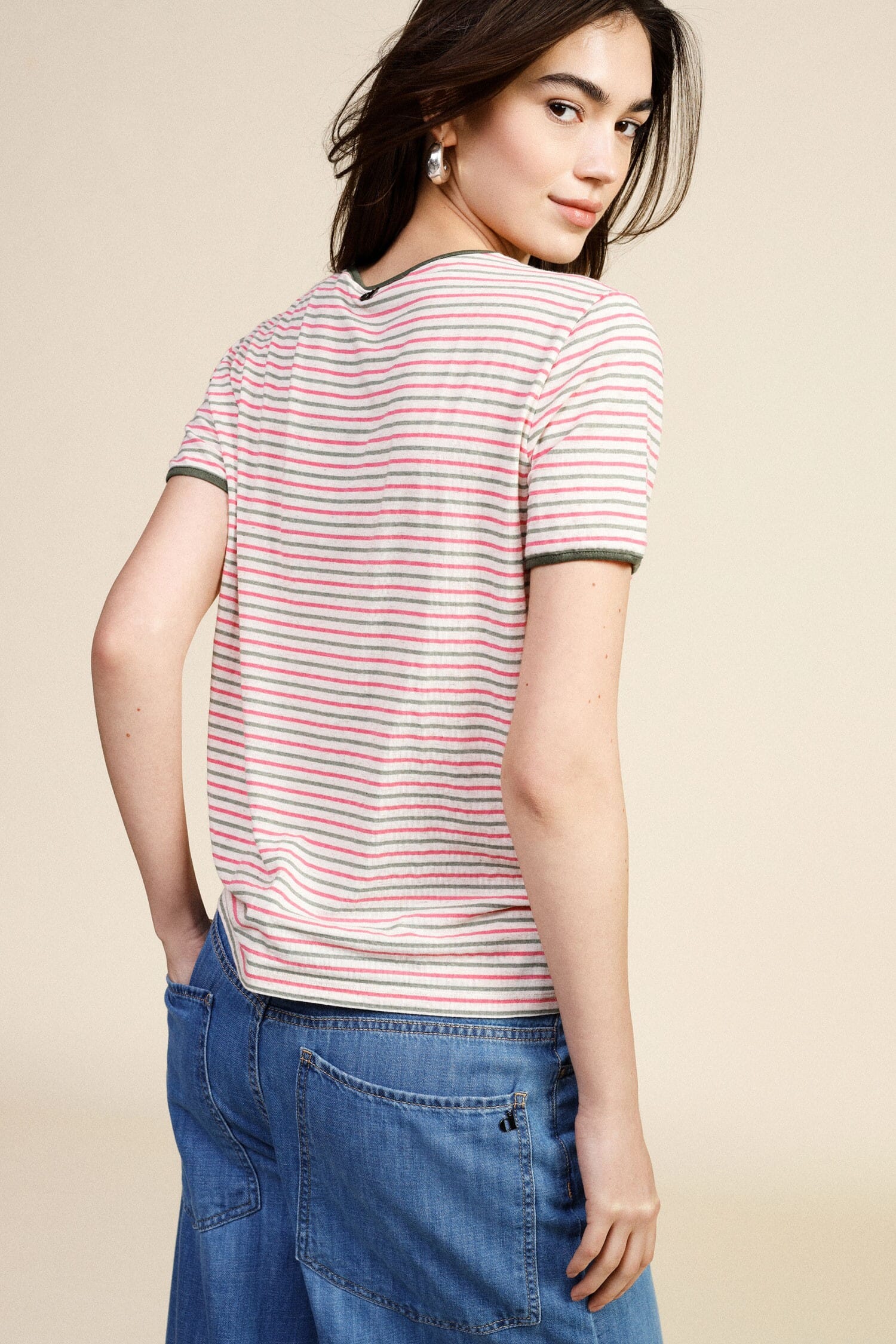 Dixie Round Hem Striped T-Shirt