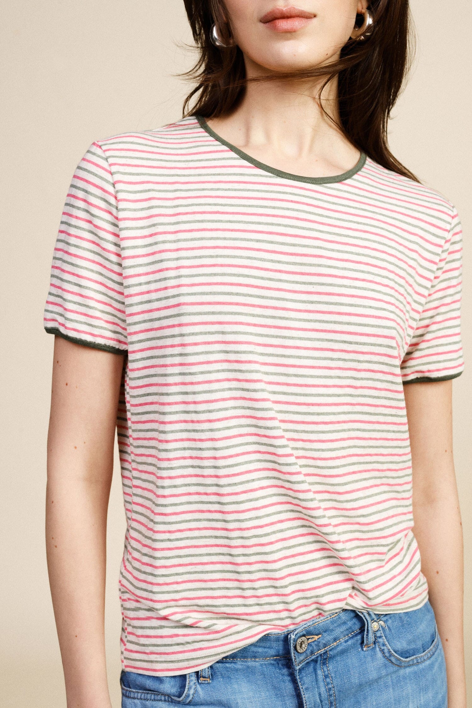 Dixie Round Hem Striped T-Shirt