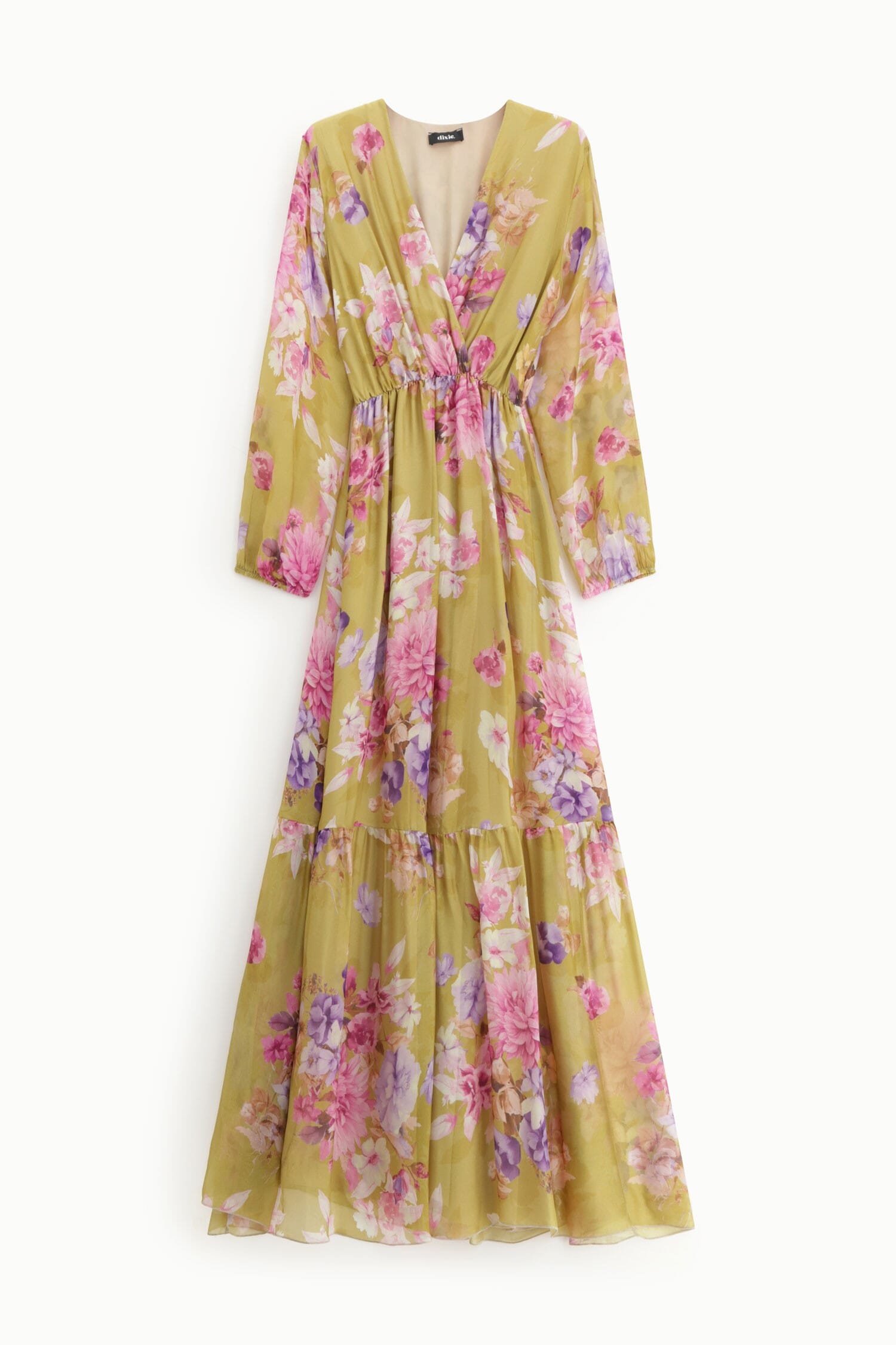Long Dress With Floral Print And Dixie Belt