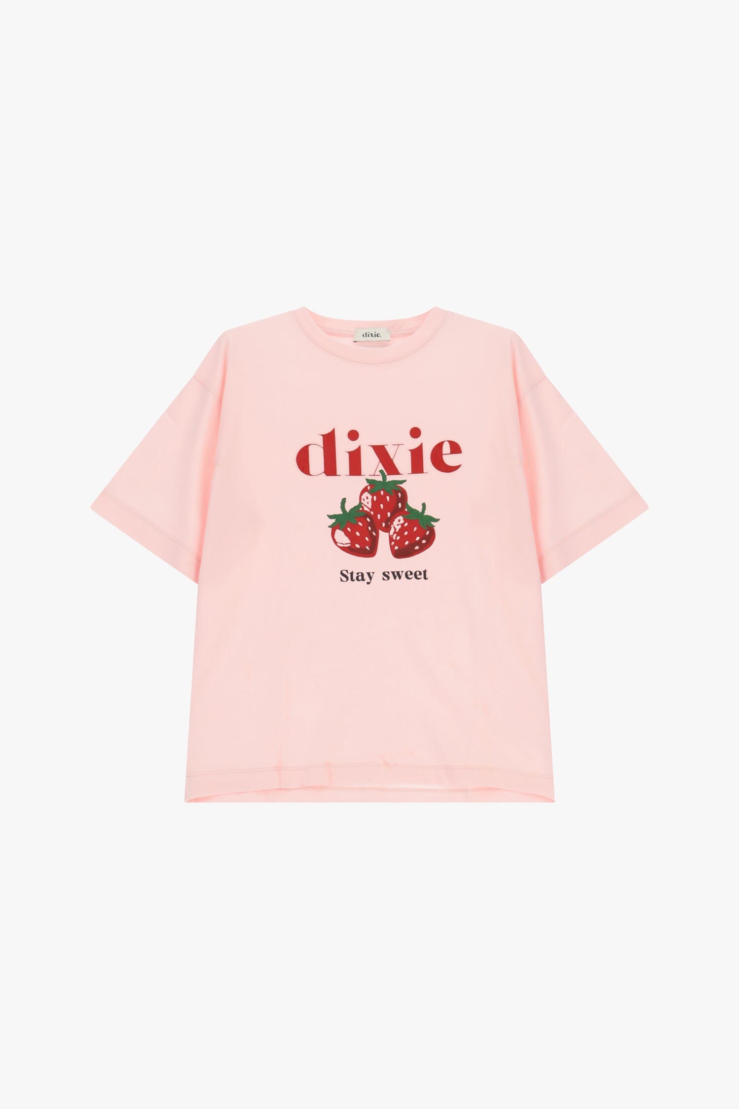 Short-sleeved T-Shirt Strawberry Print & Dixie Lettering