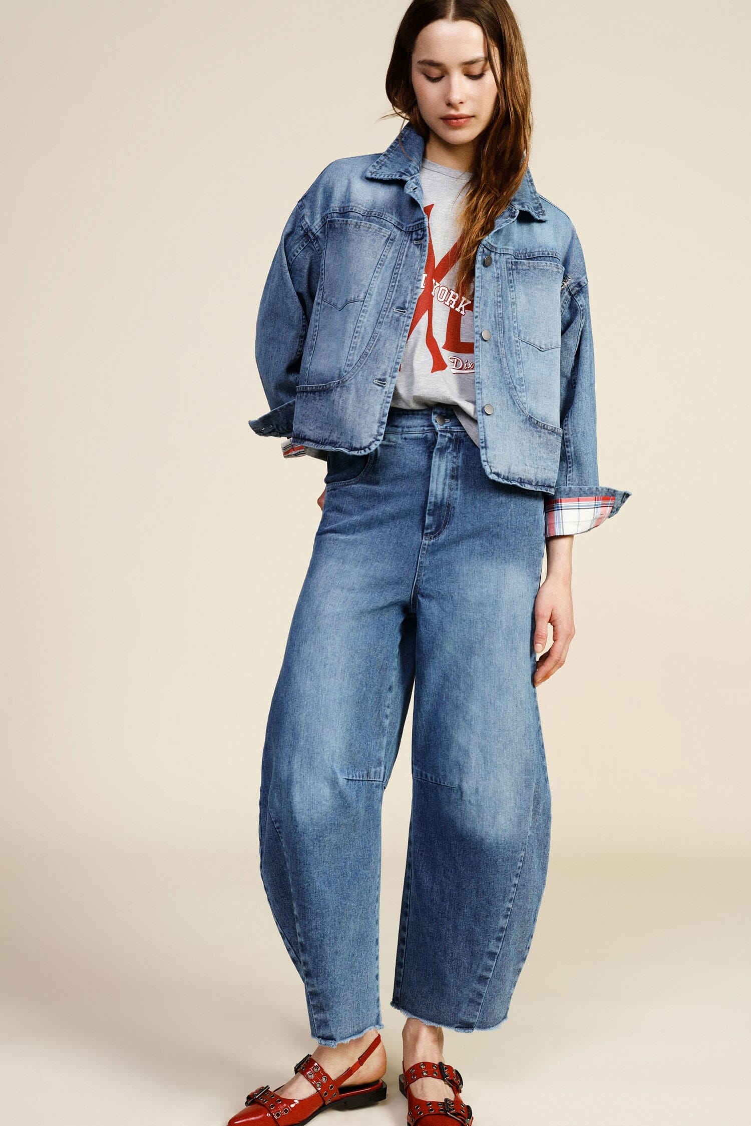Jeans Balloon Fit Con Orlo Tagliato A Vivo Dixie