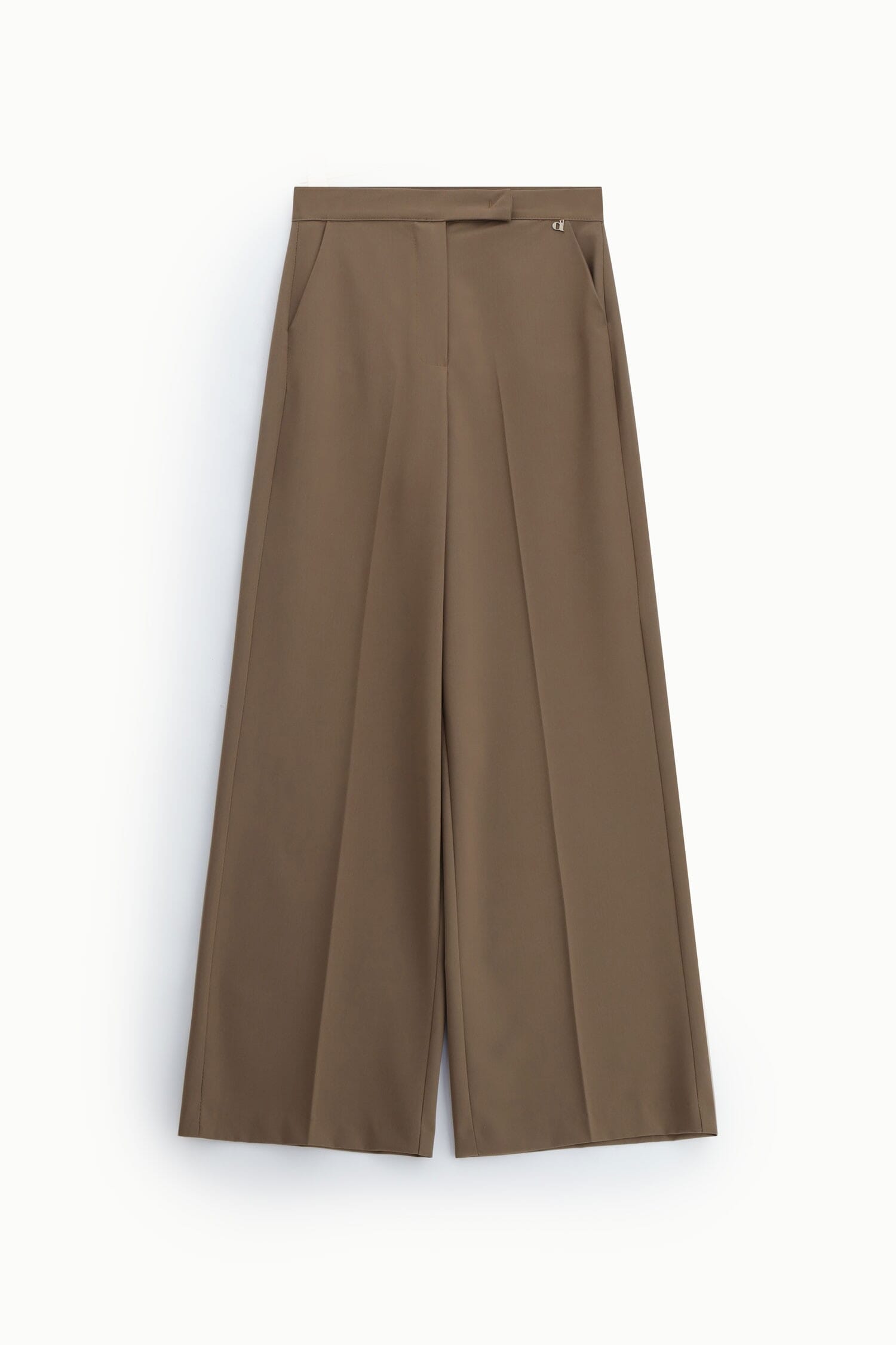 Trousers A Gamba Ampia Vita Alta Tasche Laterali Dixie