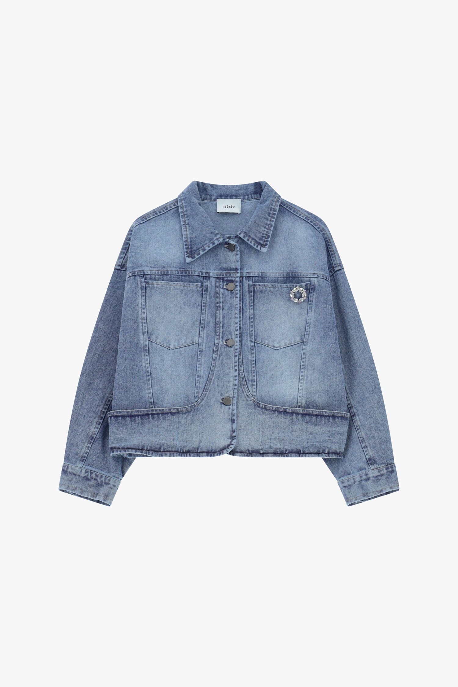 Denim Jacket Con Tasche Frontali E Taglio Dritto Dixie