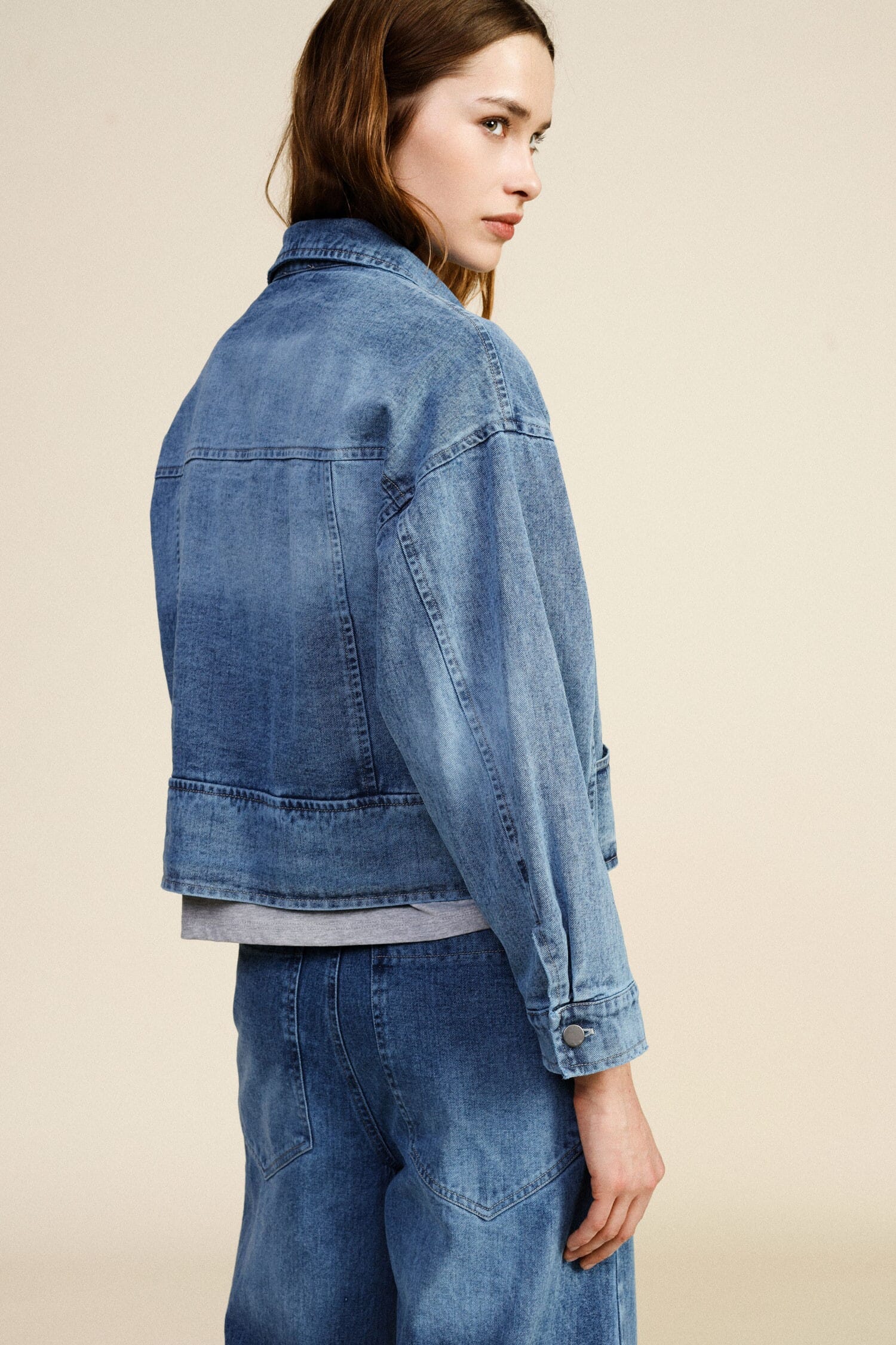 Denim Jacket Con Tasche Frontali E Taglio Dritto Dixie