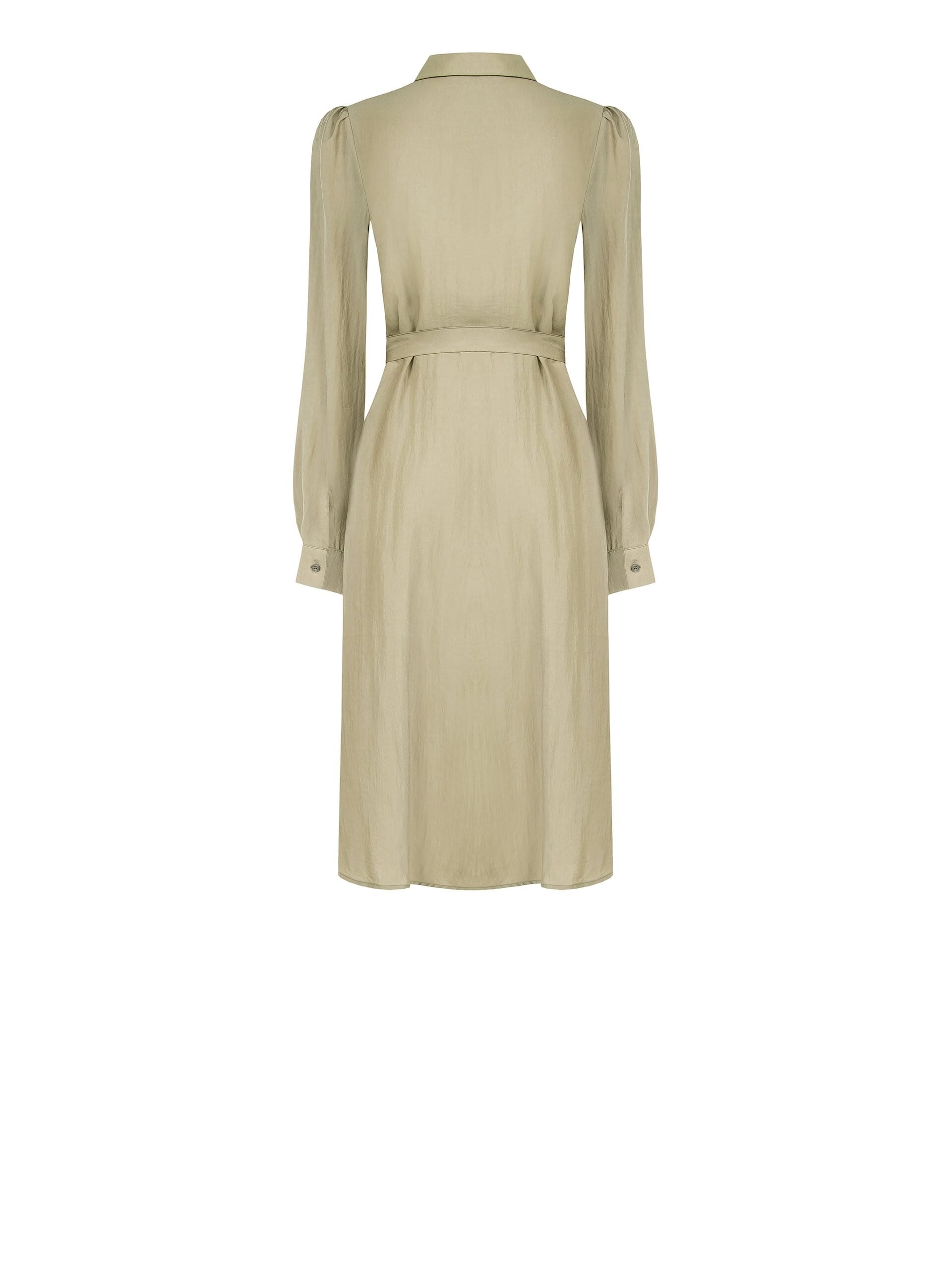 Abito Chemisier Midi In Tessuto Leggero Misto Viscosa Con Cintura Coordinata Rinascimento