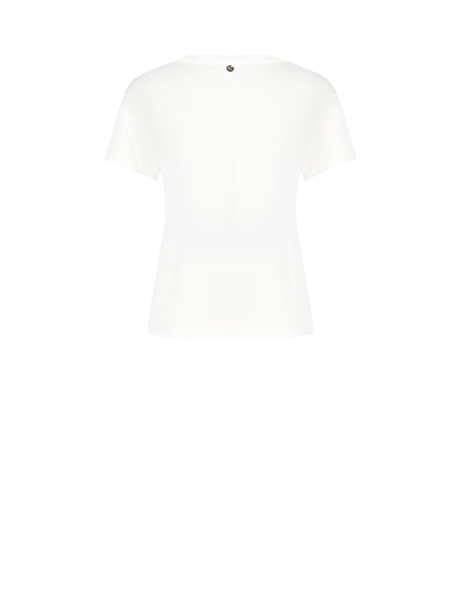 Regular Cotton T-Shirt With Baby Girl Print And Rhinestone Rinascimento