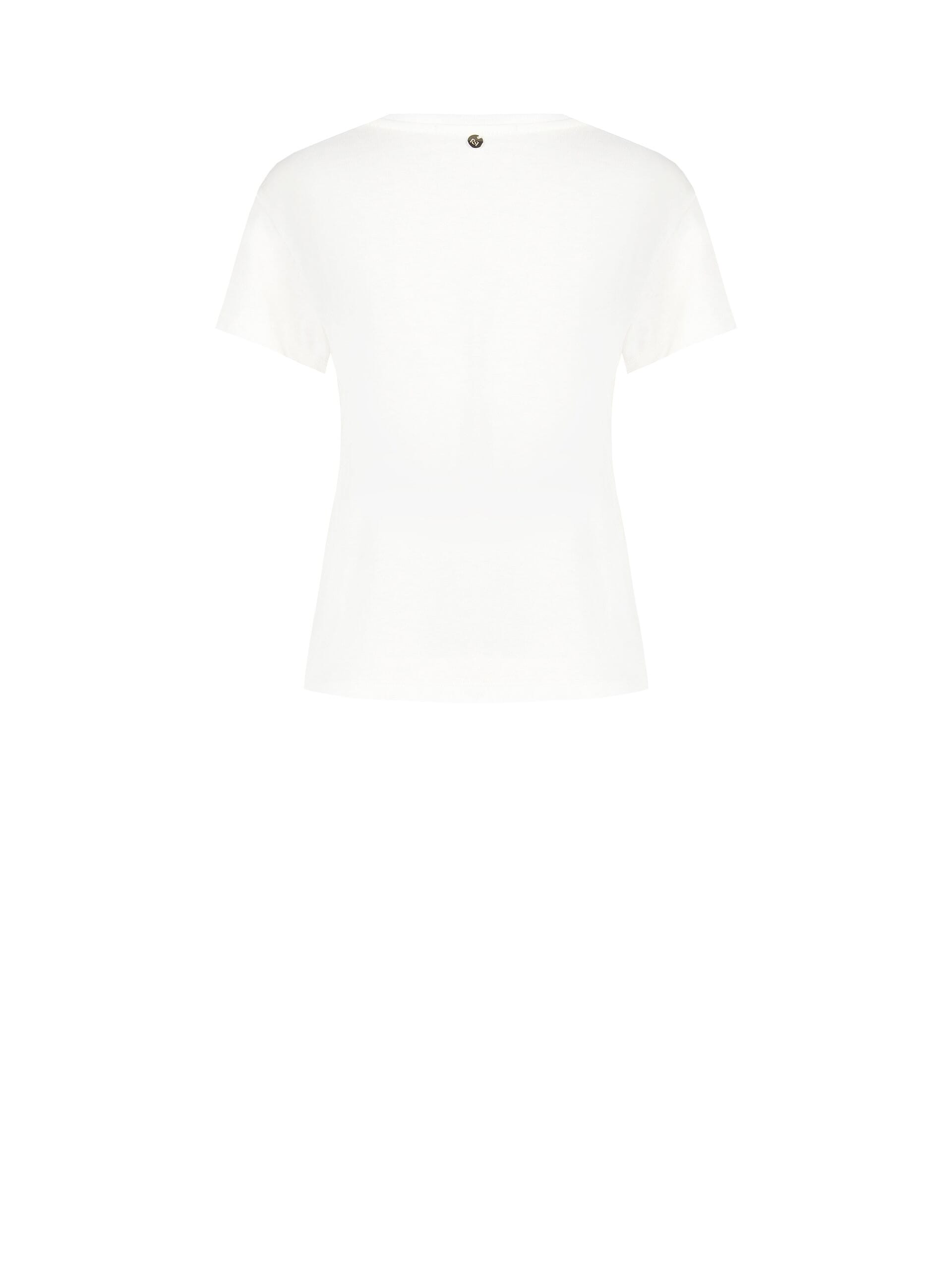 T-Shirt régulier en coton avec imprimé chat et strass Rinascimento