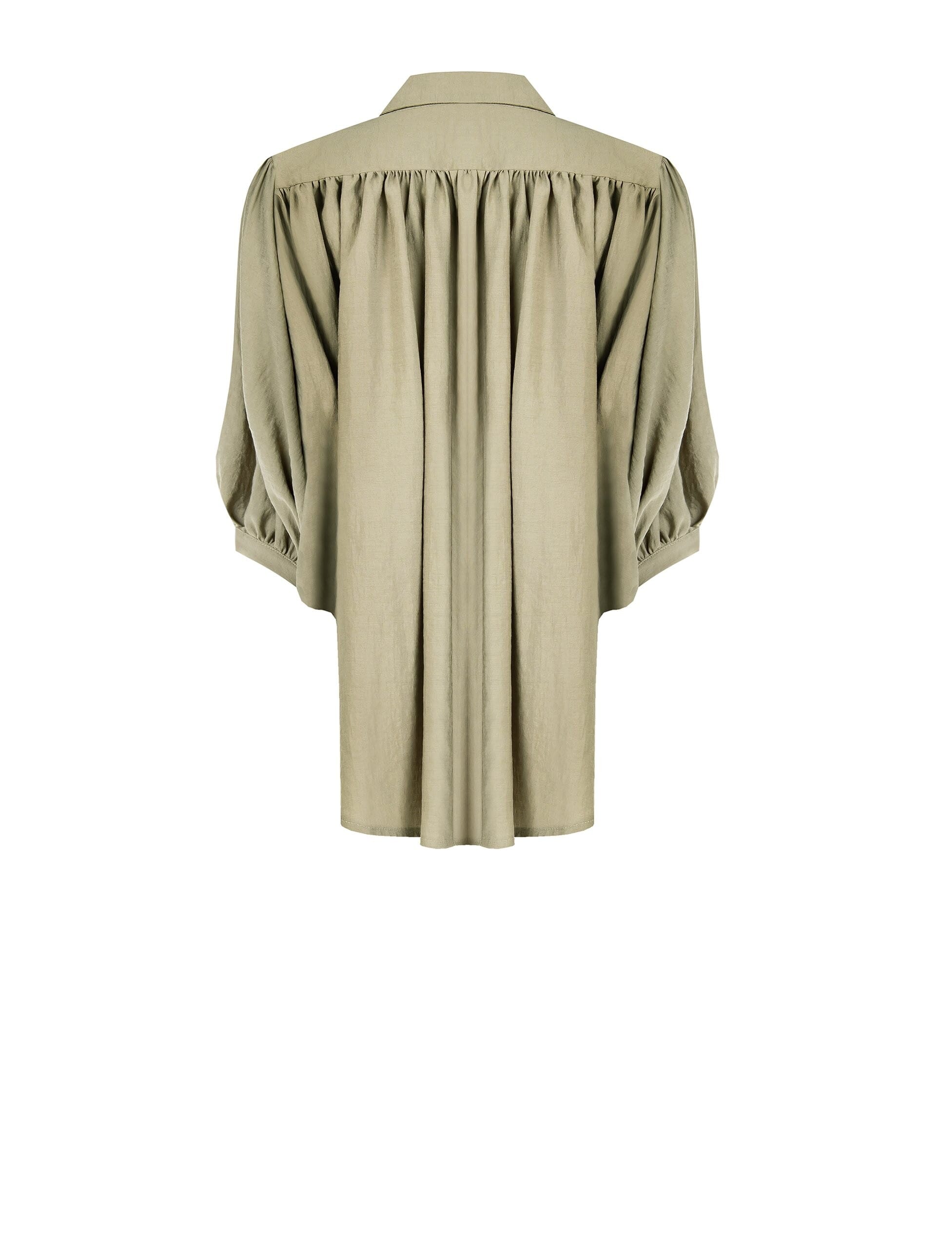 Camicia Ampia In Tessuto Leggero Misto Viscosa Con Maniche A Pipistrello Rinascimento