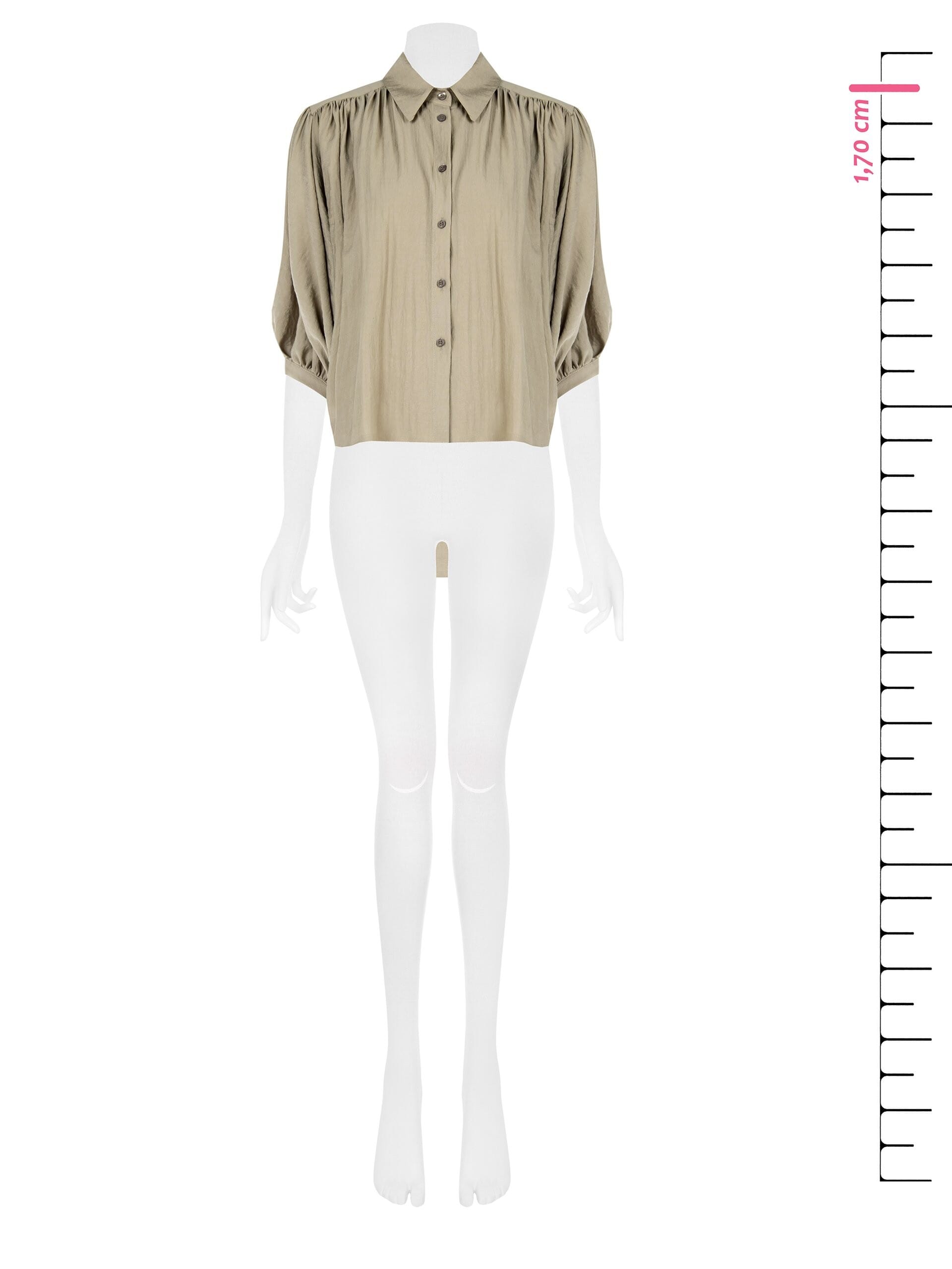 Camicia Ampia In Tessuto Leggero Misto Viscosa Con Maniche A Pipistrello Rinascimento