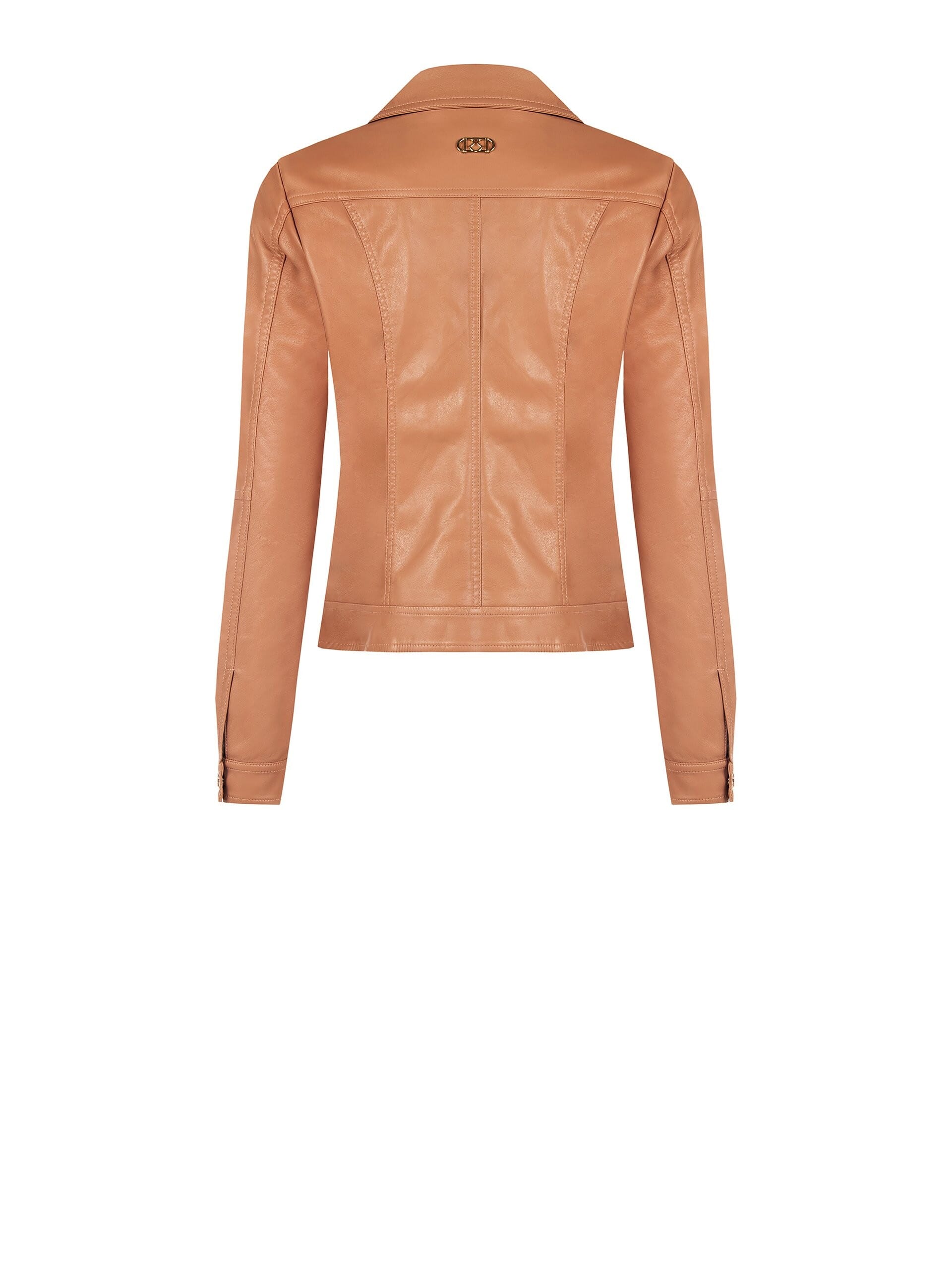 Leatherette Jacket With Front Pockets And Buttons Logo Rr Rinascimento