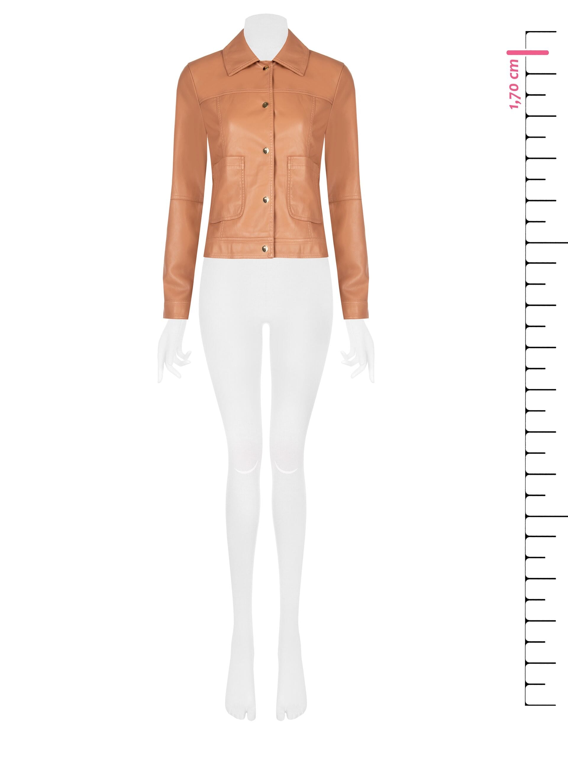 Leatherette Jacket With Front Pockets And Buttons Logo Rr Rinascimento